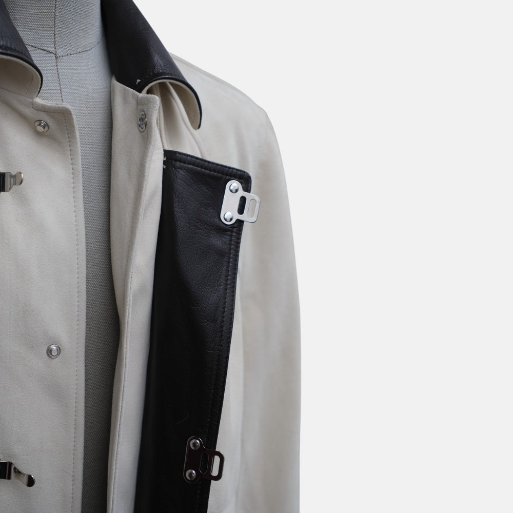 Light Beige Fireman's Jacket made of Suede (M)