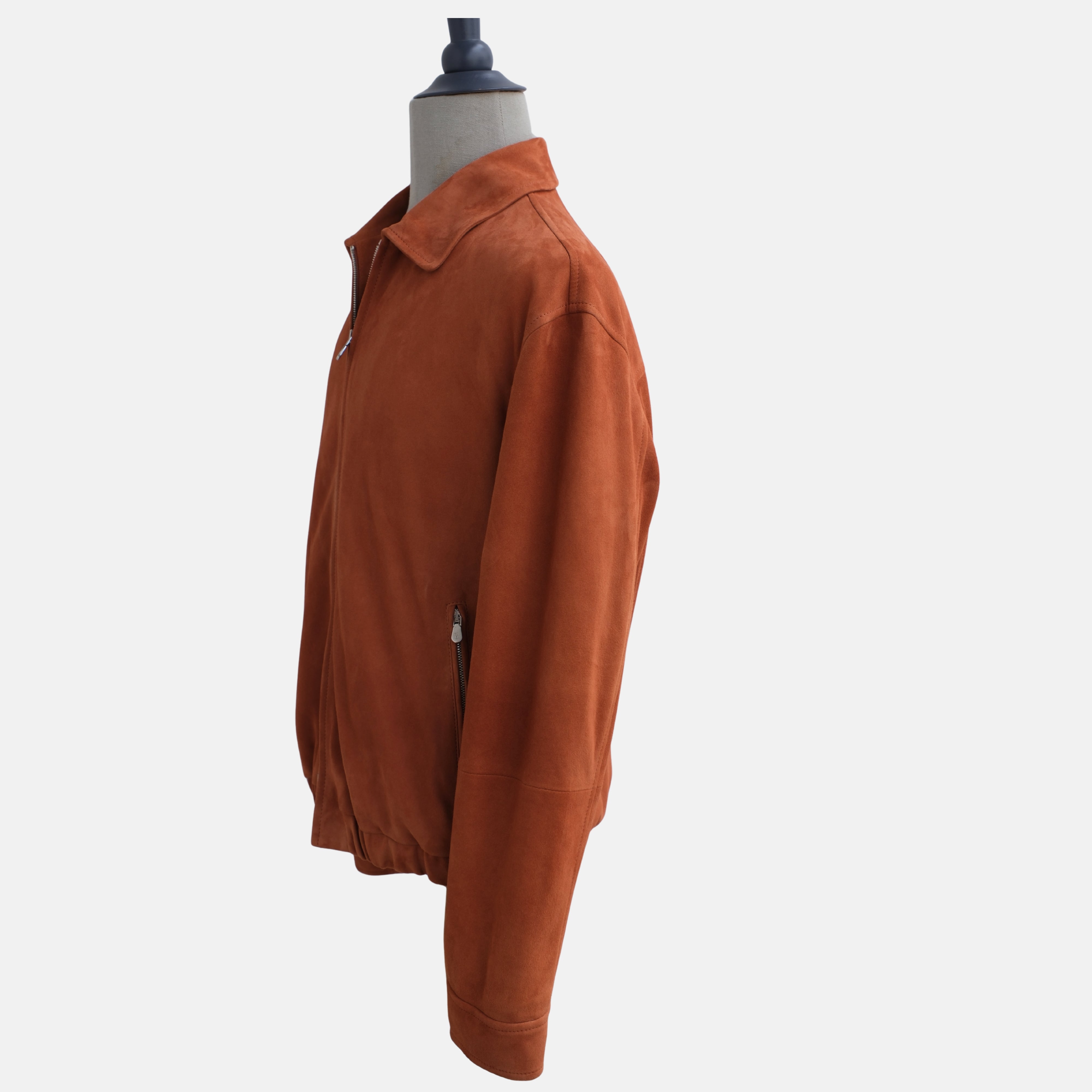 Terracotta Blouson Bomber Jacket made of Suede (M)