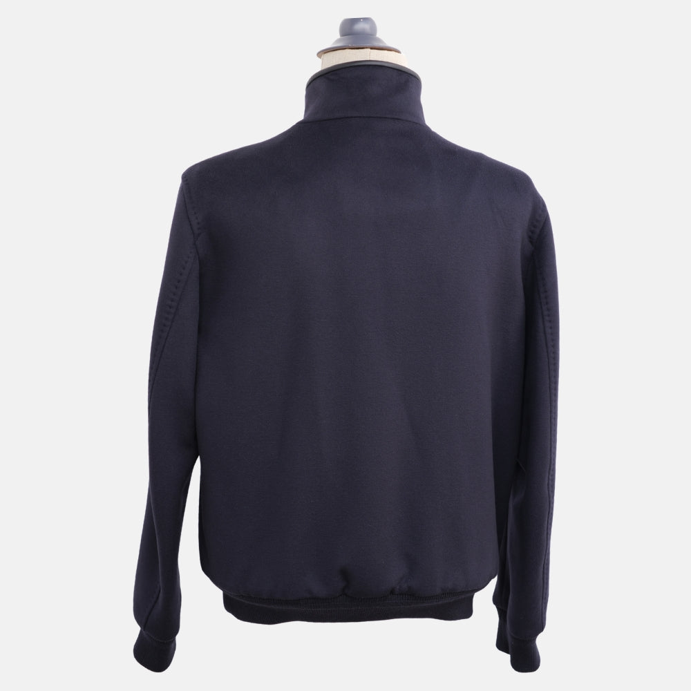 Navy Blue Vicuna Bomber Jacket (EU 48, EU 54)