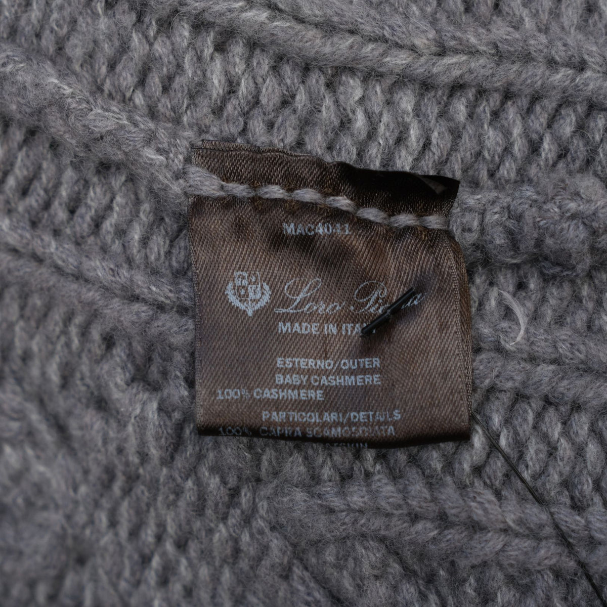 Loro Piana Baby Cashmere Cable Cardigan Grey (EU 50 / EU 54)