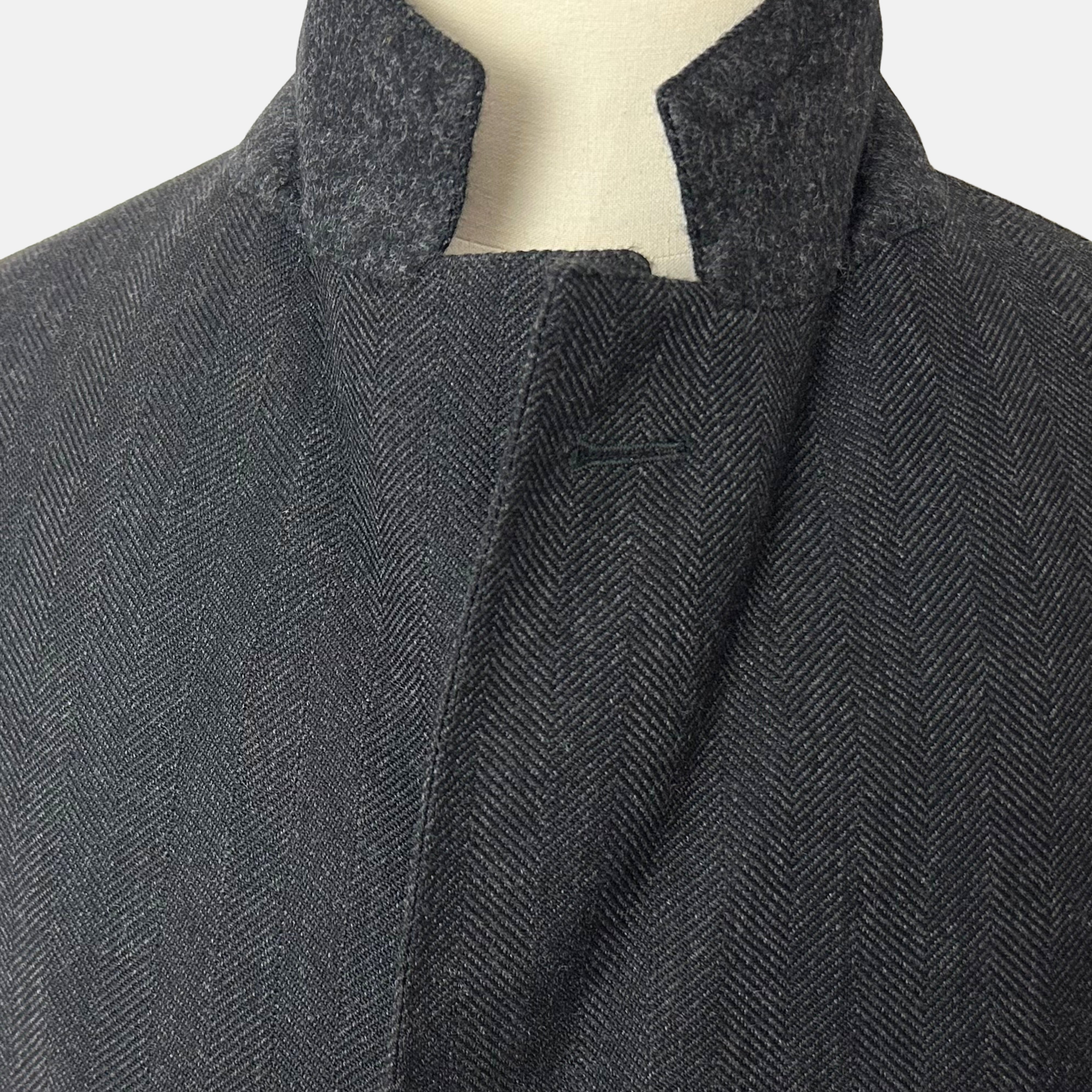Anthracite Herringbone Coat made of Wool (EU 48)