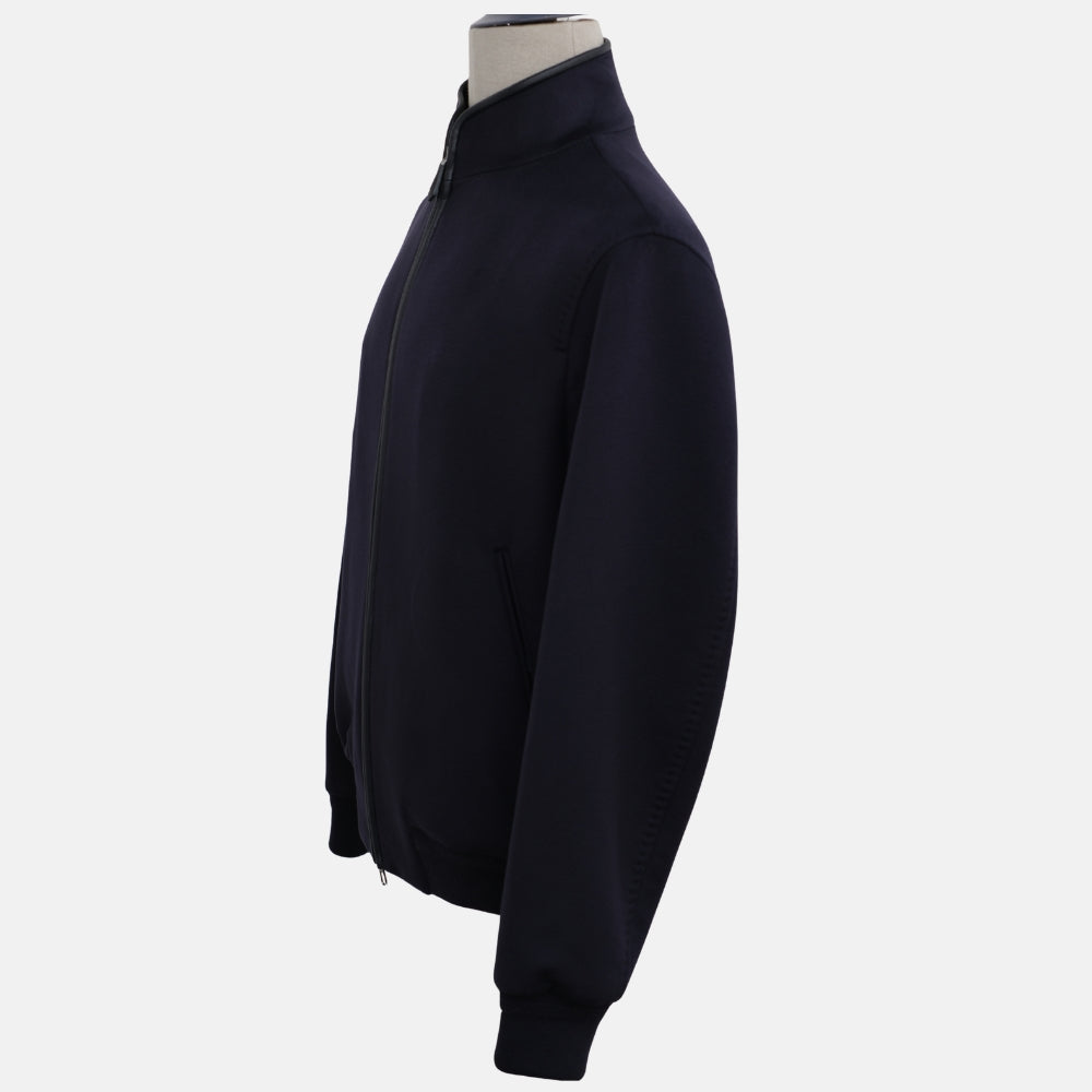 Navy Blue Vicuna Bomber Jacket (EU 48, EU 54)