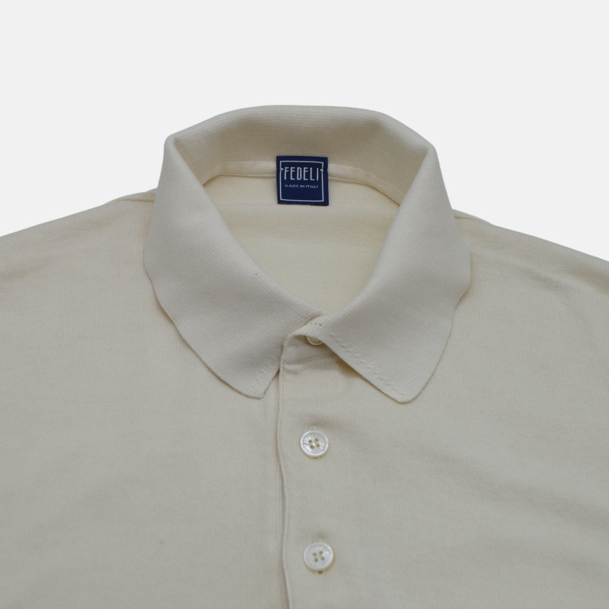 Offwhite Strick Poloshirt aus Baumwolle (EU 48)