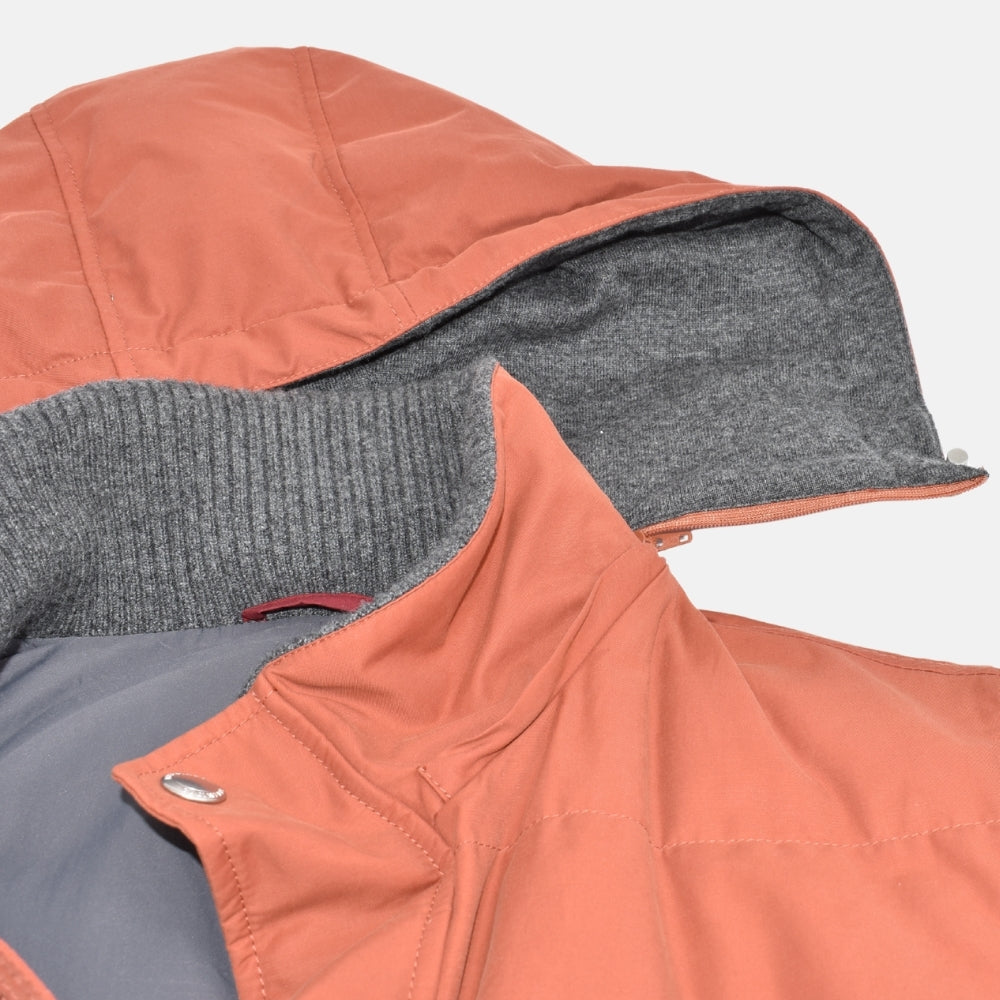 Orange/Grey Down Vest with Cashmere Details (M)