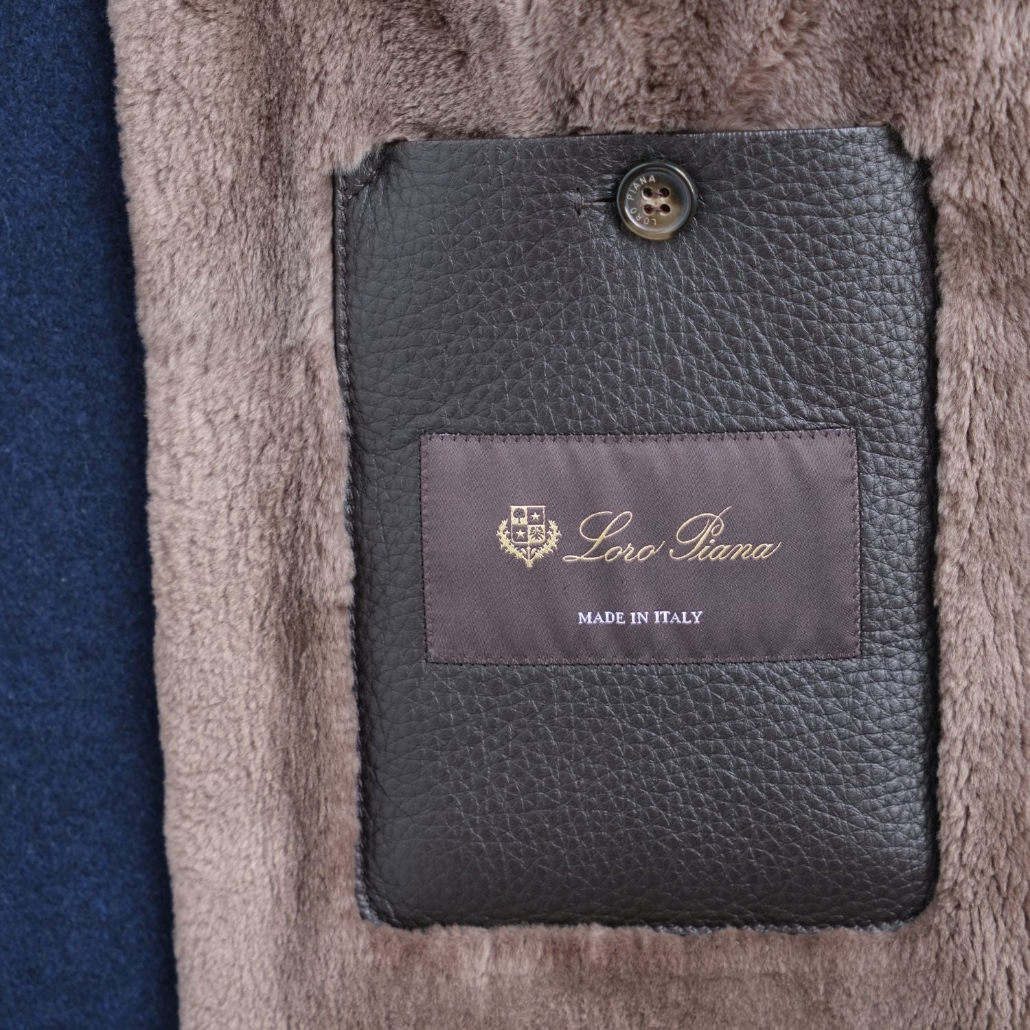 Blue Beaver Lined Cashmere Coat (M)