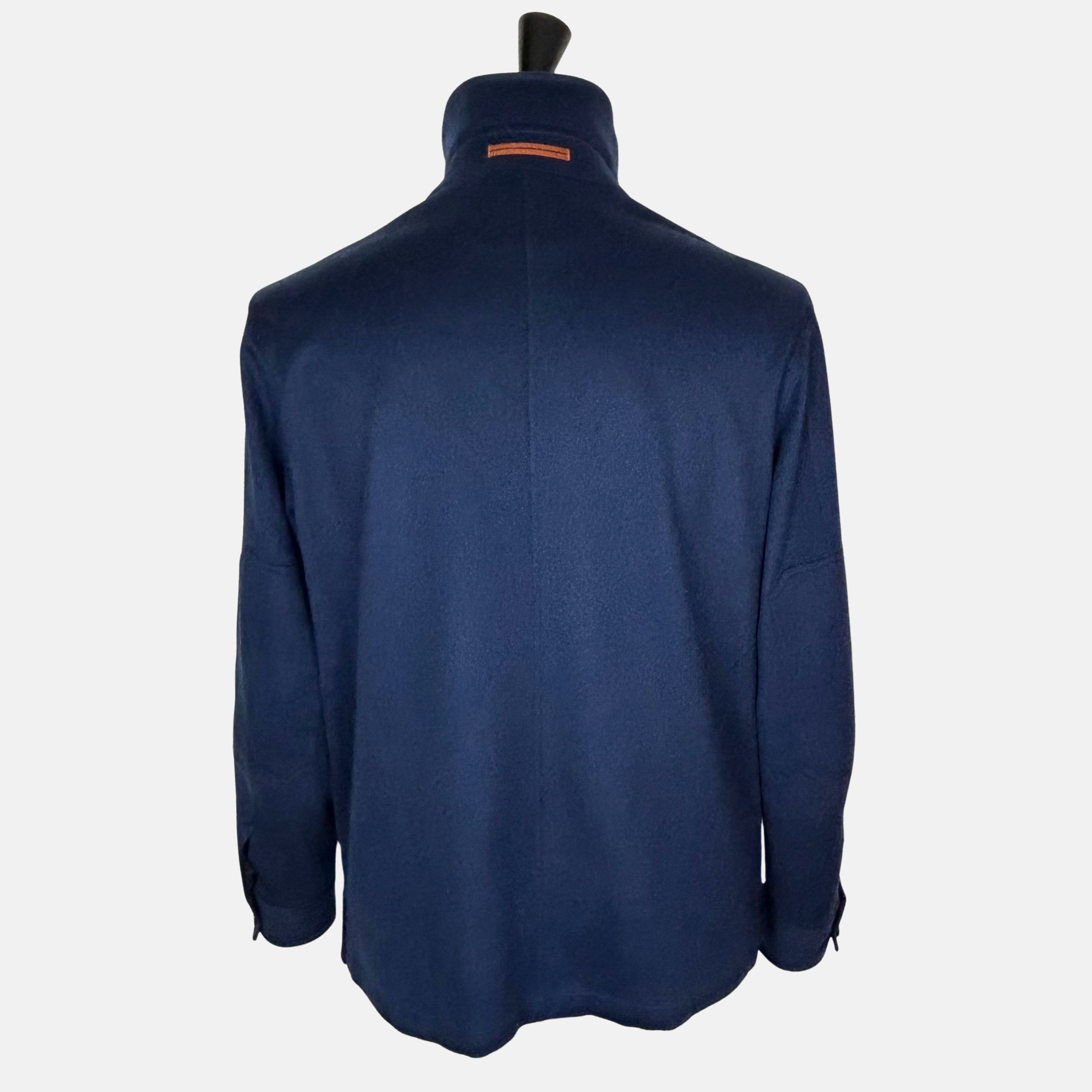 Navy Shirt Jacket made of Cashmere (L)