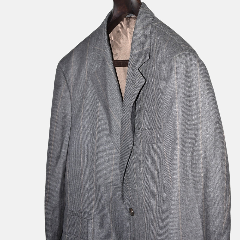 Grey Striped Blazer made of Linen/Wool/Silk (EU 54)