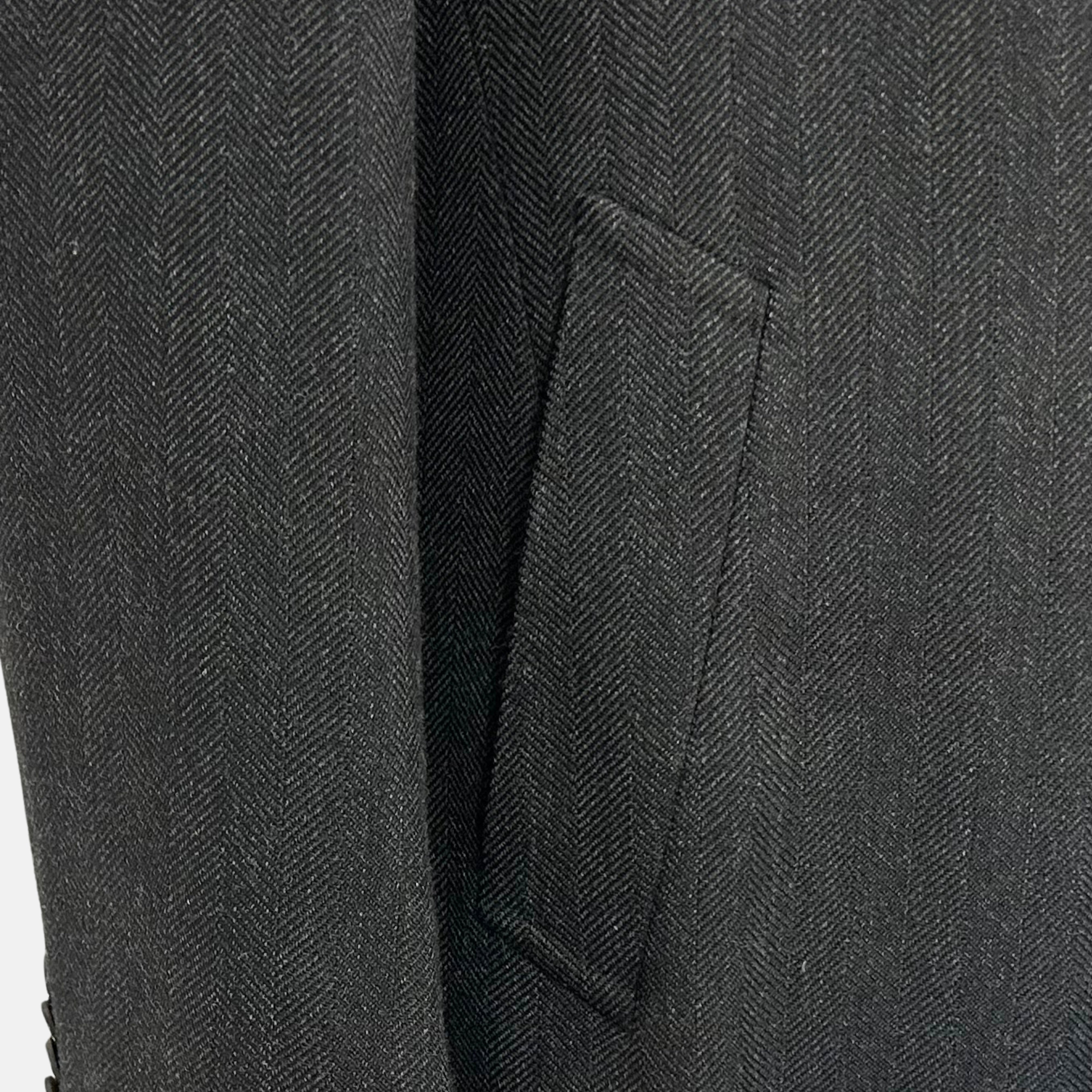 Anthracite Herringbone Coat made of Wool (EU 48)