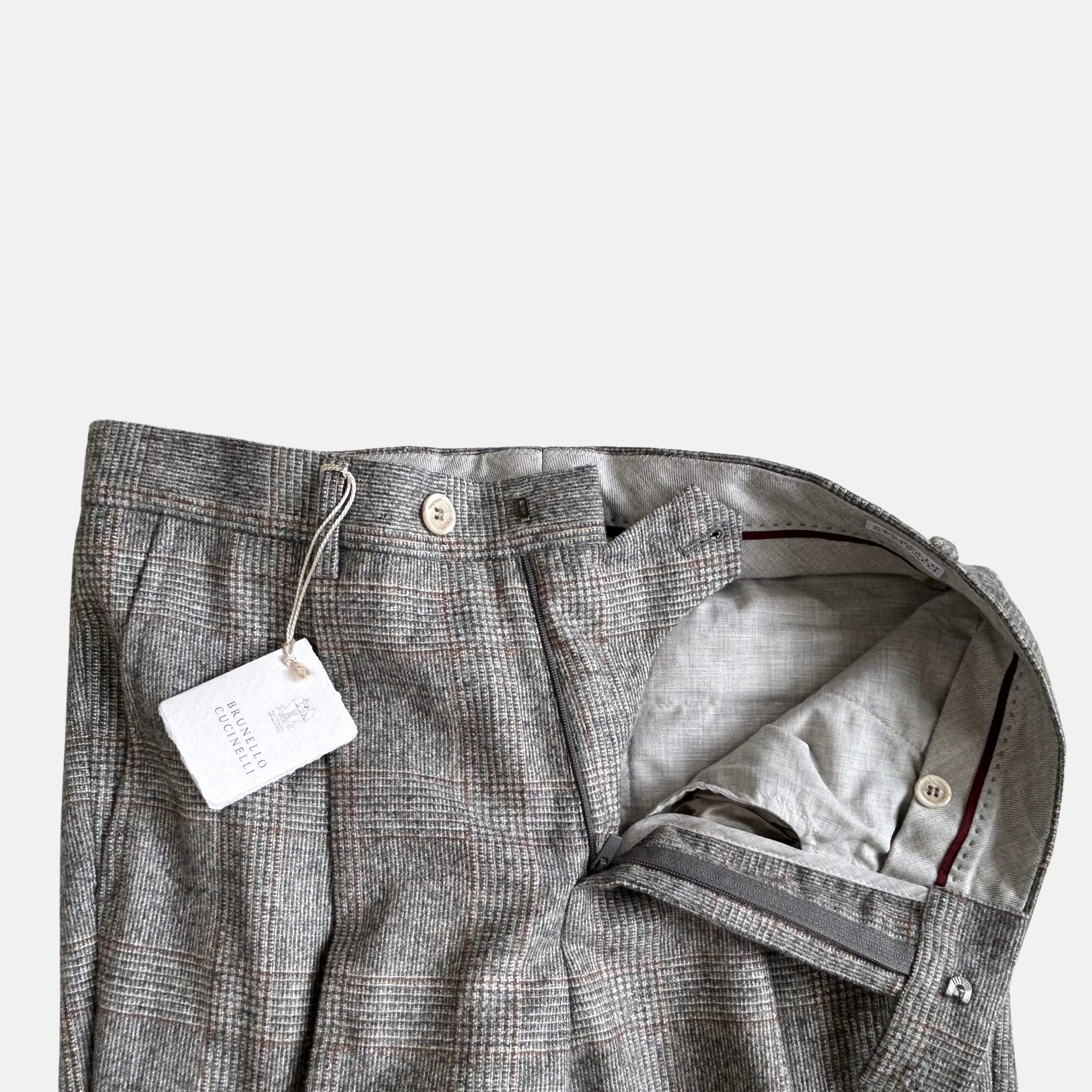 Gray/Brown Checkered made of Wool/Alpaca/Polyamide (EU 44)