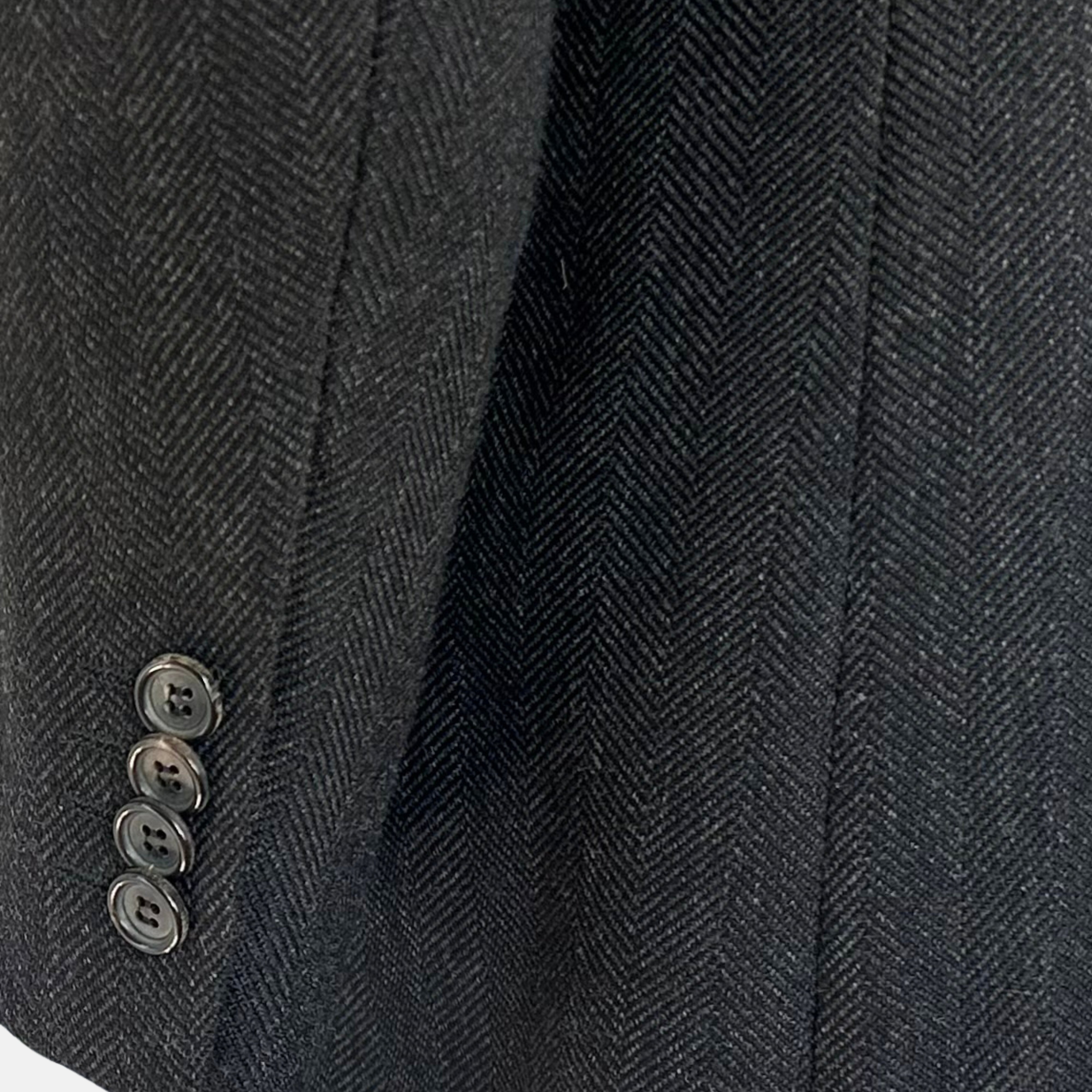 Anthracite Herringbone Coat made of Wool (EU 48)