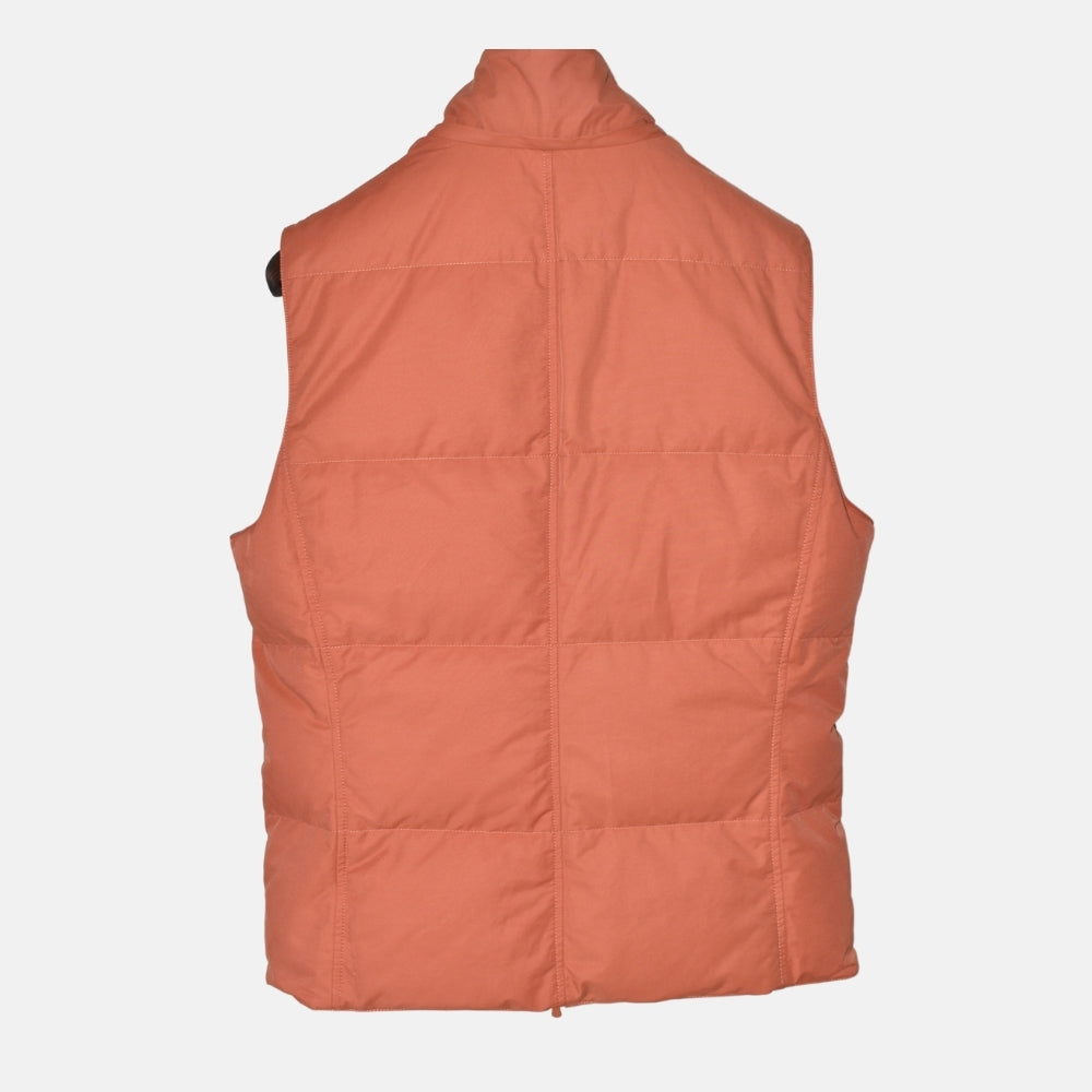 Orange/Grey Down Vest with Cashmere Details (M)