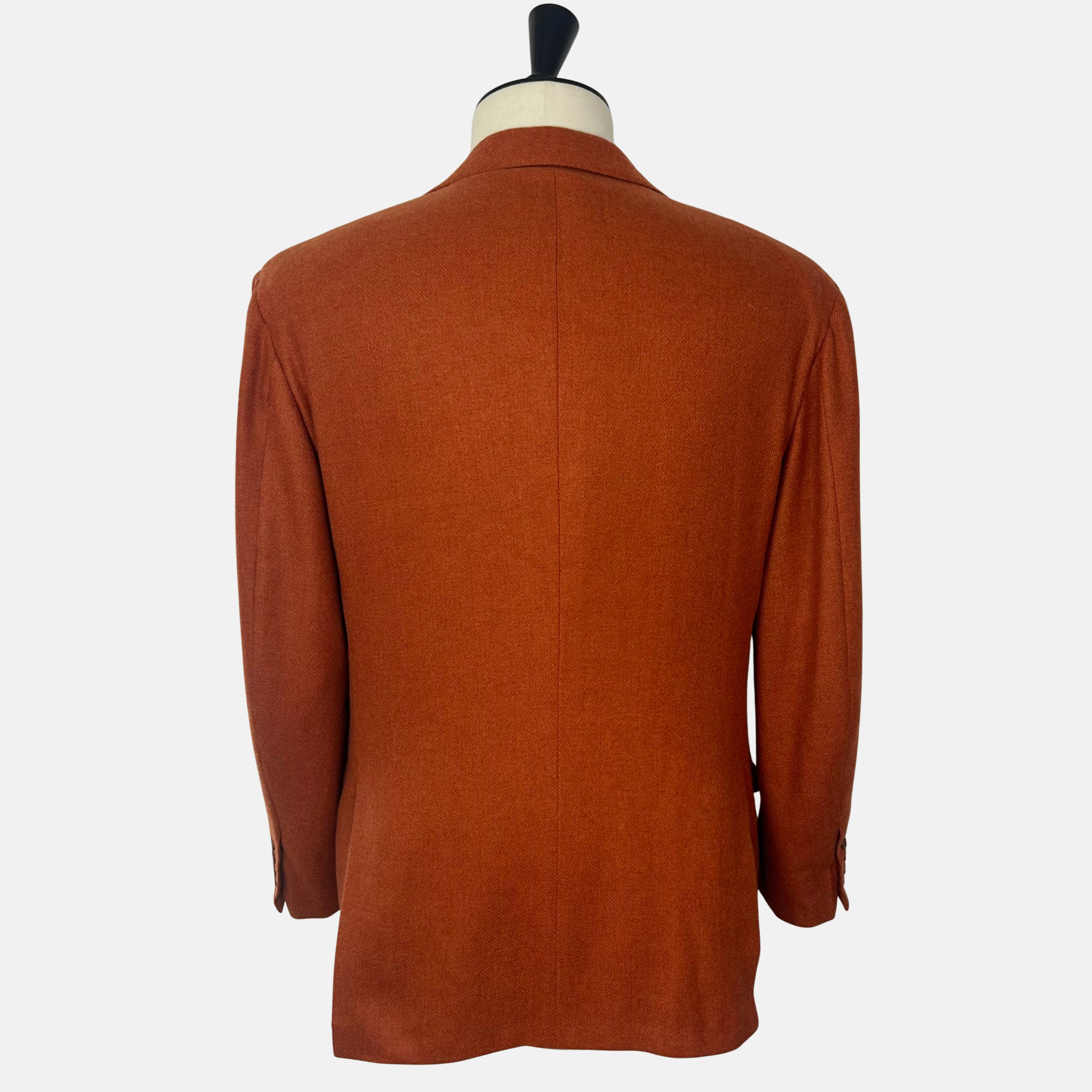 Orange Herringbone Blazer made of Cashmere (EU 52)