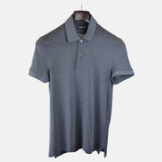 Grey/Black Poloshirt made of Cotton/Viscose/Cashmere (EU 46)