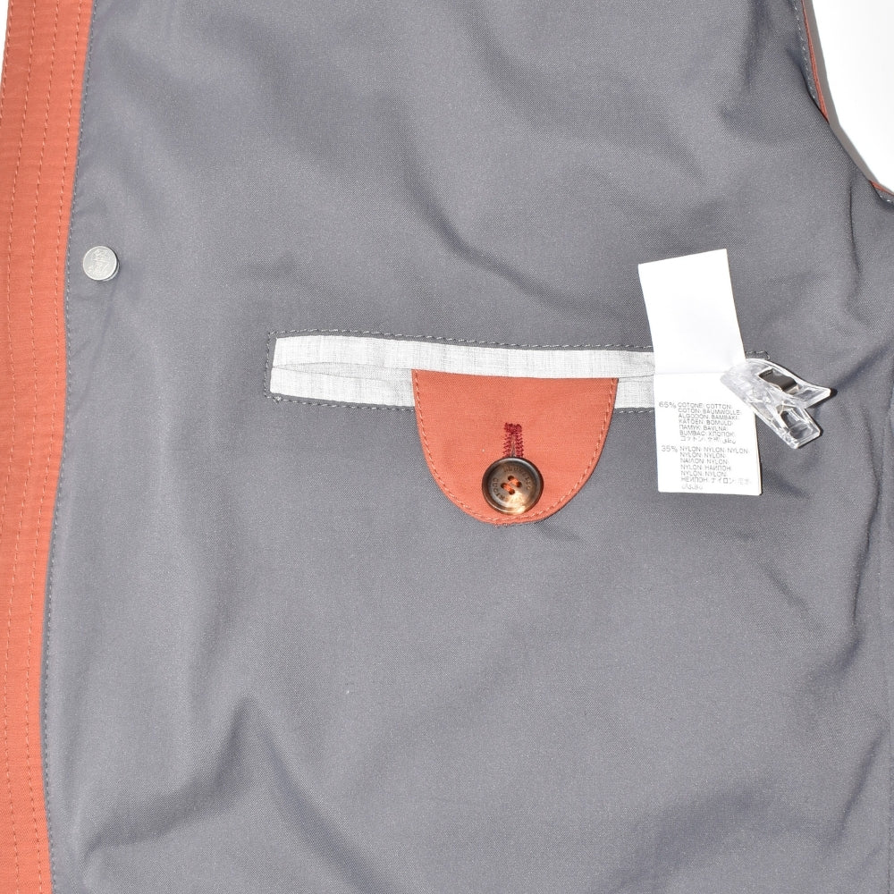 Orange/Grey Down Vest with Cashmere Details (M)