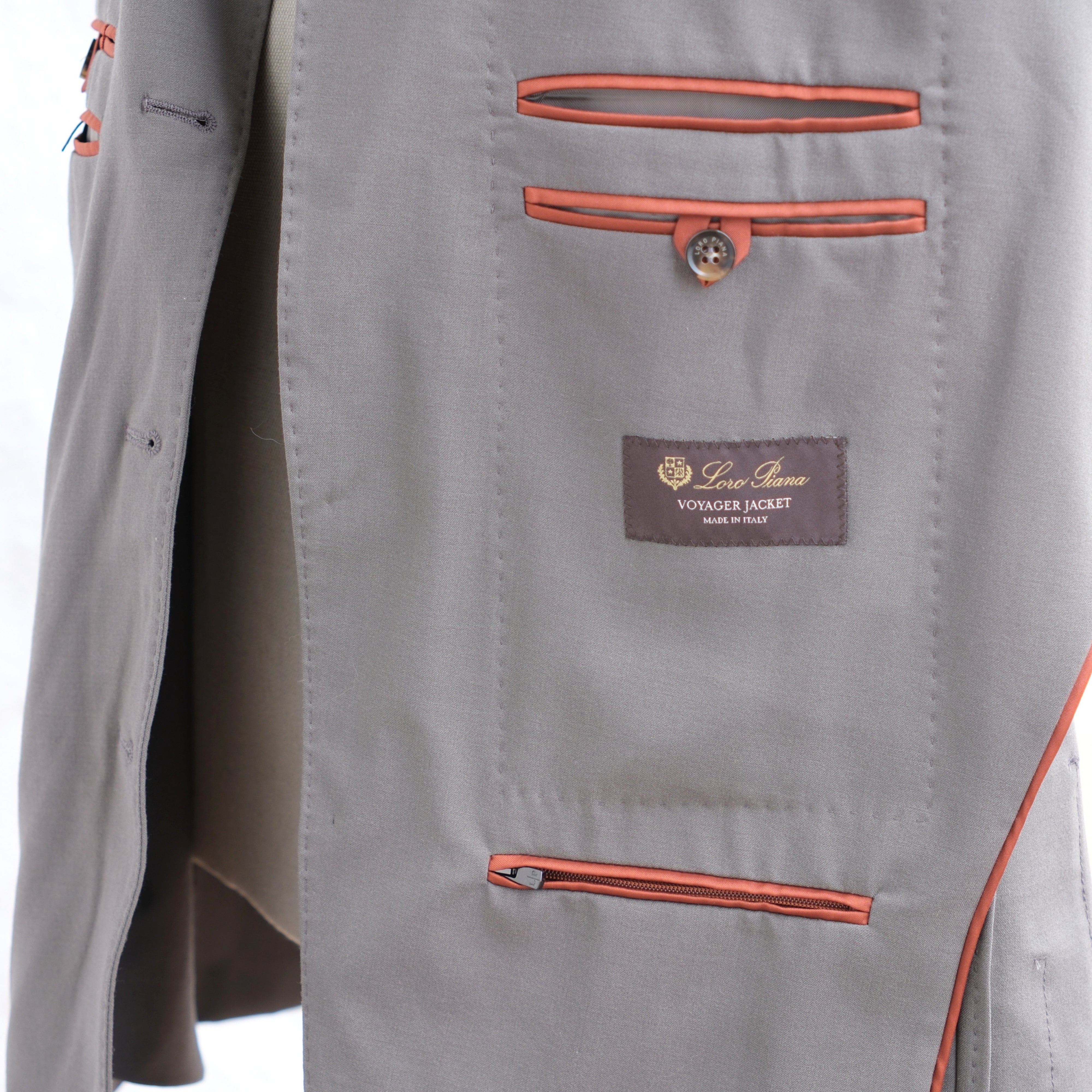 Gray Rain System Blazer made of Wool/Elastane with Suede Details (EU 50)