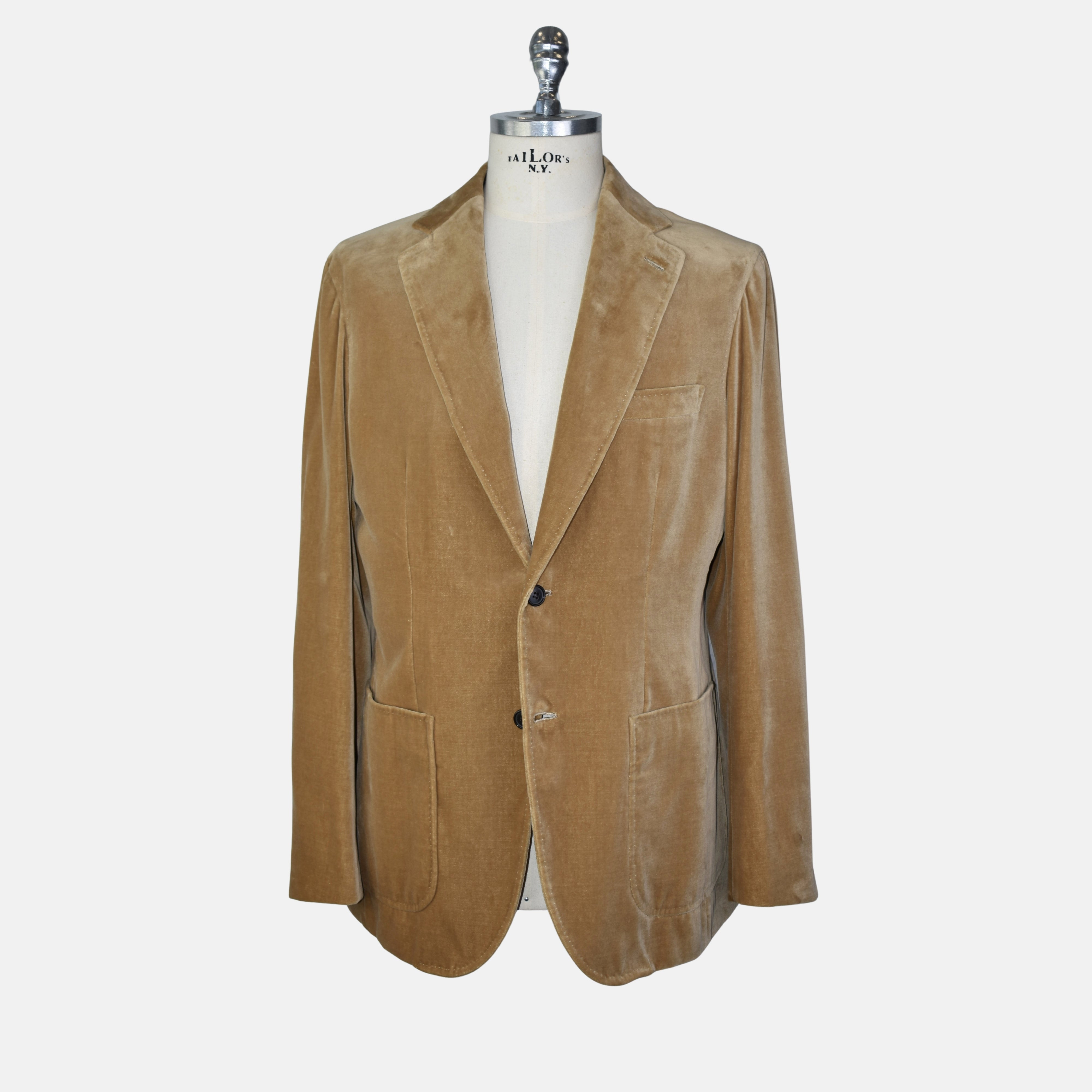 Beige Velvet Blazer made of Cotton/Modal (EU 50)
