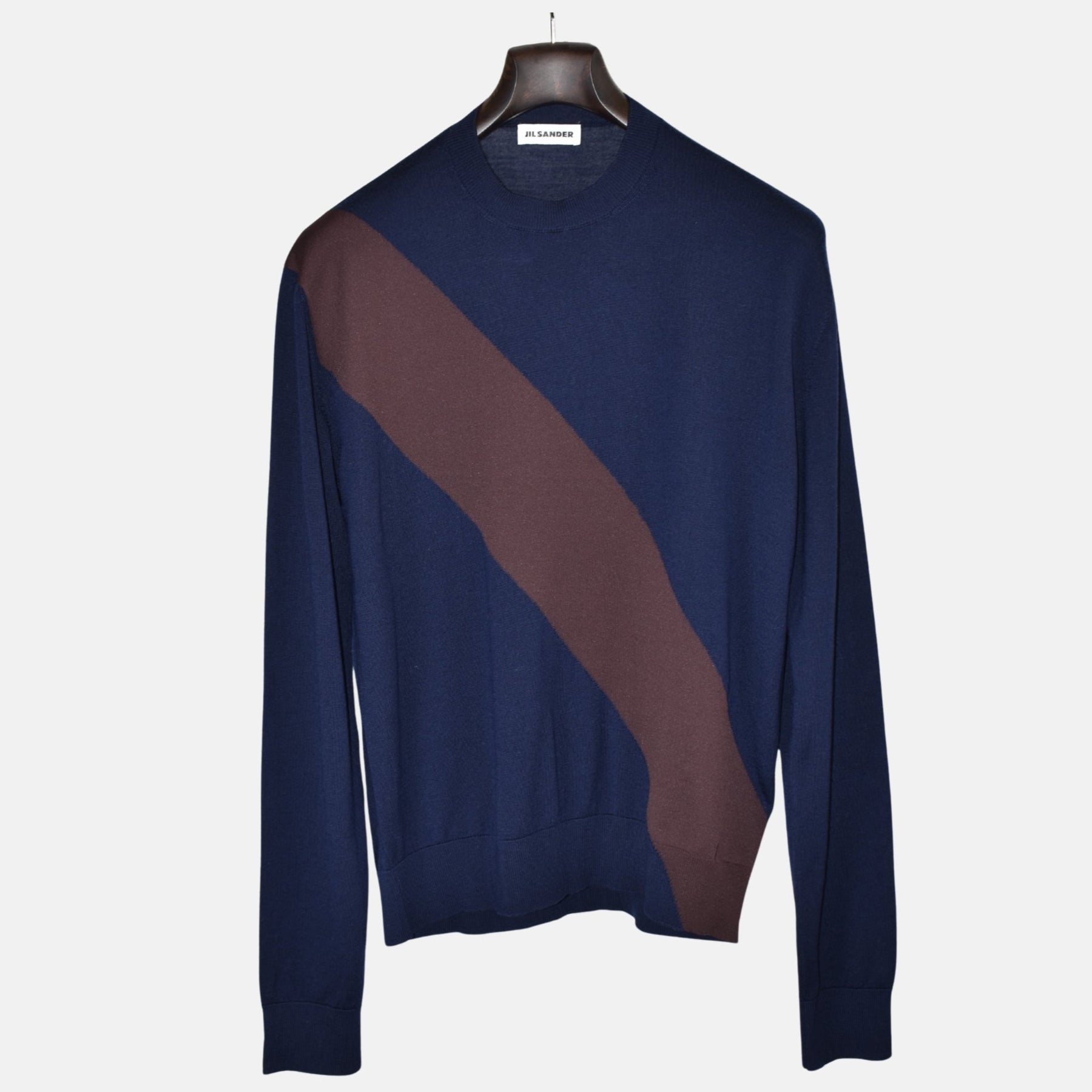 Blue-Bordeaux Sweater made of Wool/Polyester (EU 50)