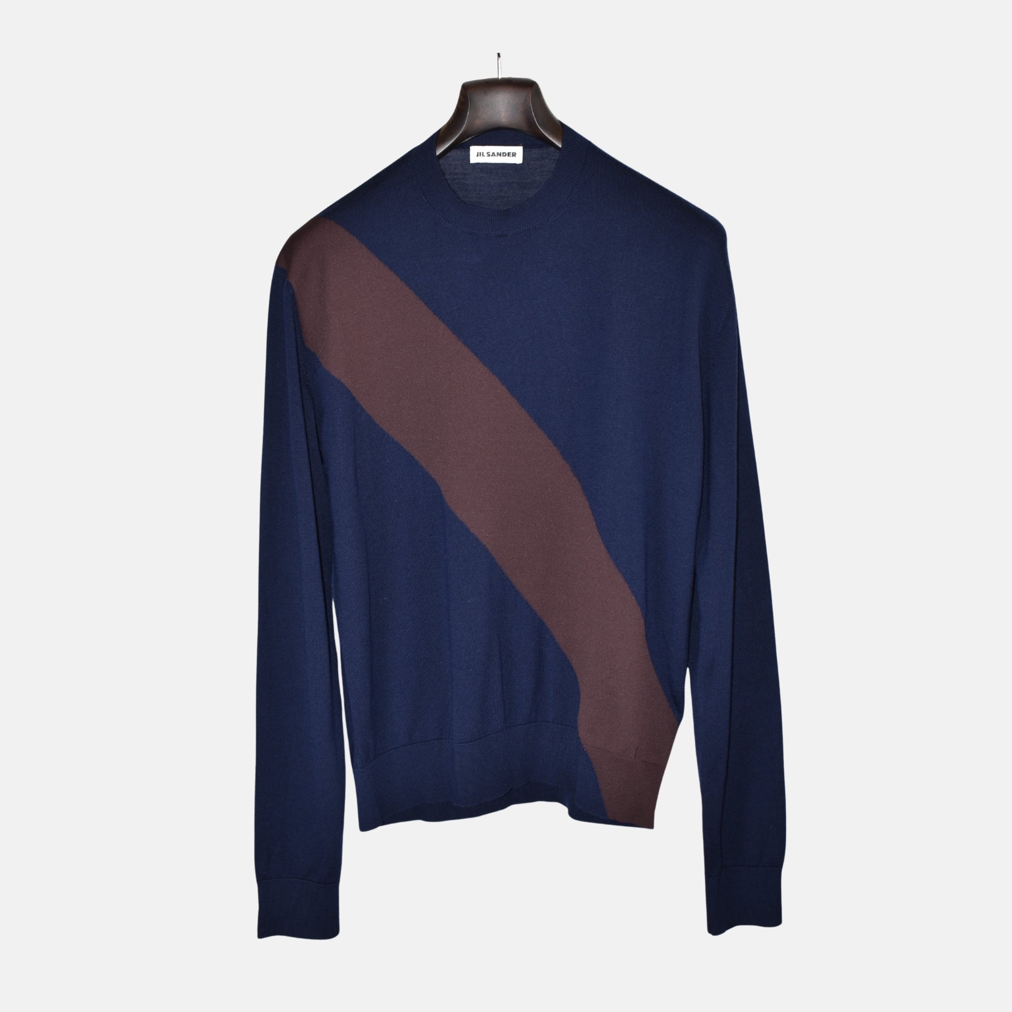 Blue-Bordeaux Sweater made of Wool/Polyester (EU 50)