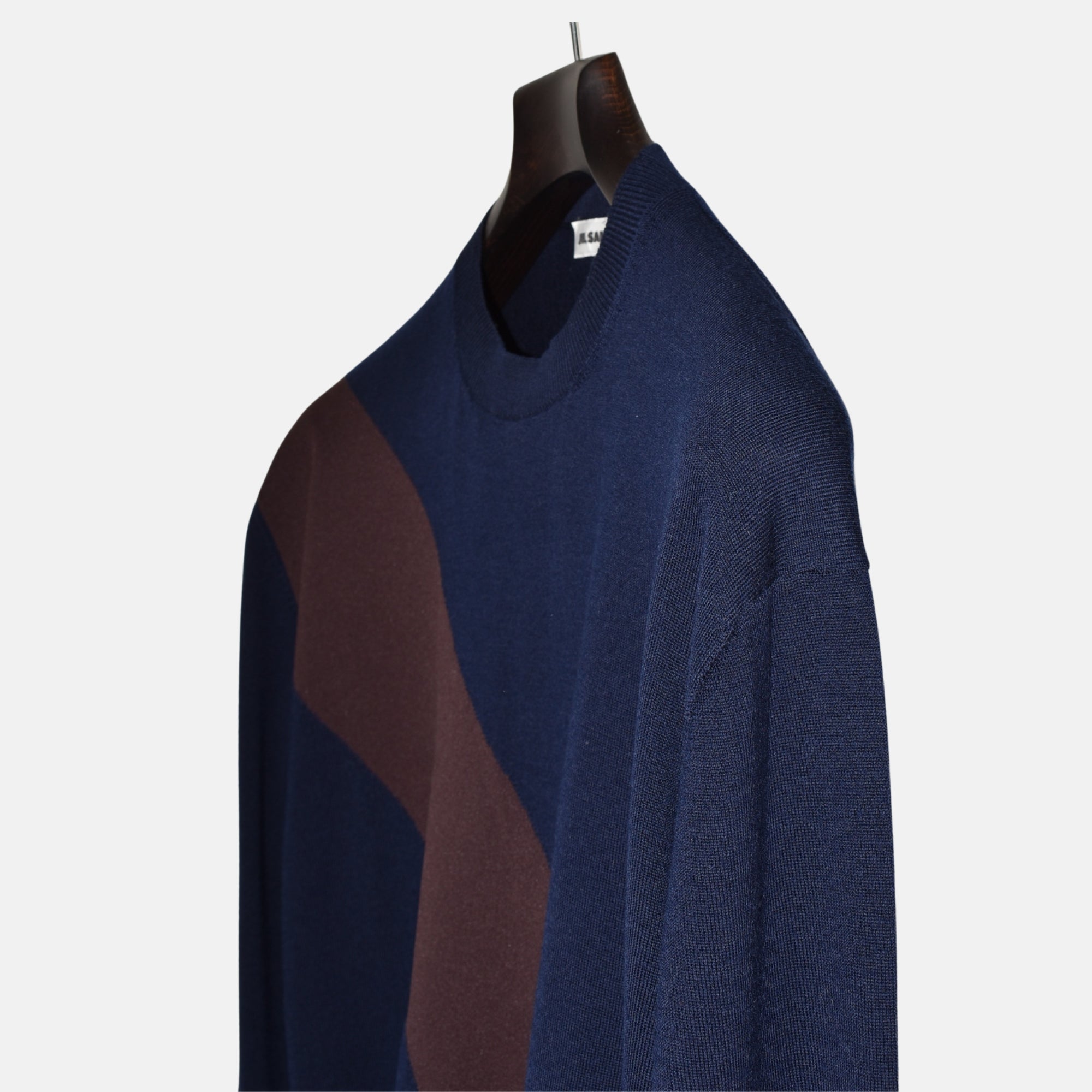 Blue-Bordeaux Sweater made of Wool/Polyester (EU 50)
