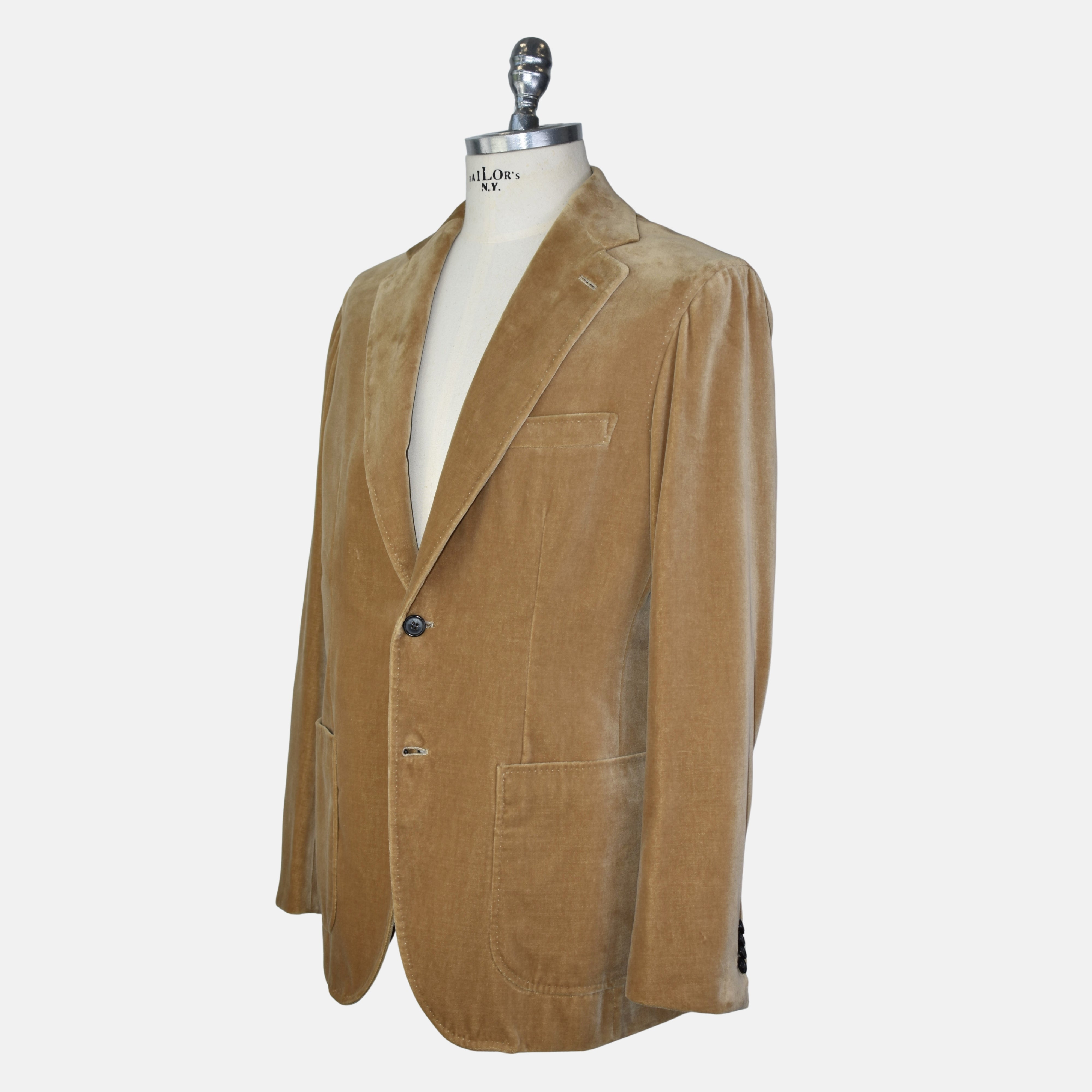 Beige Velvet Blazer made of Cotton/Modal (EU 50)