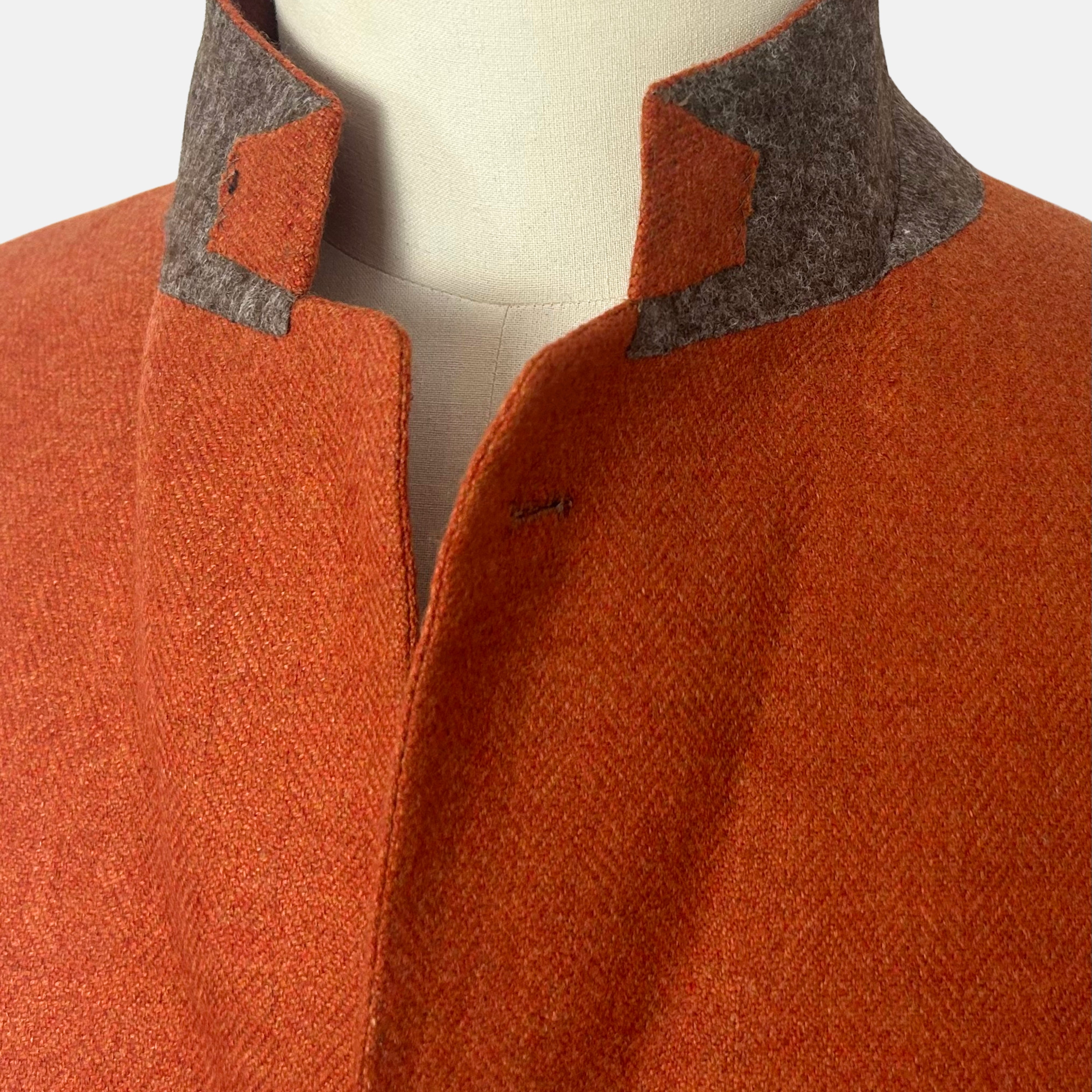 Orange Herringbone Blazer made of Cashmere (EU 52)