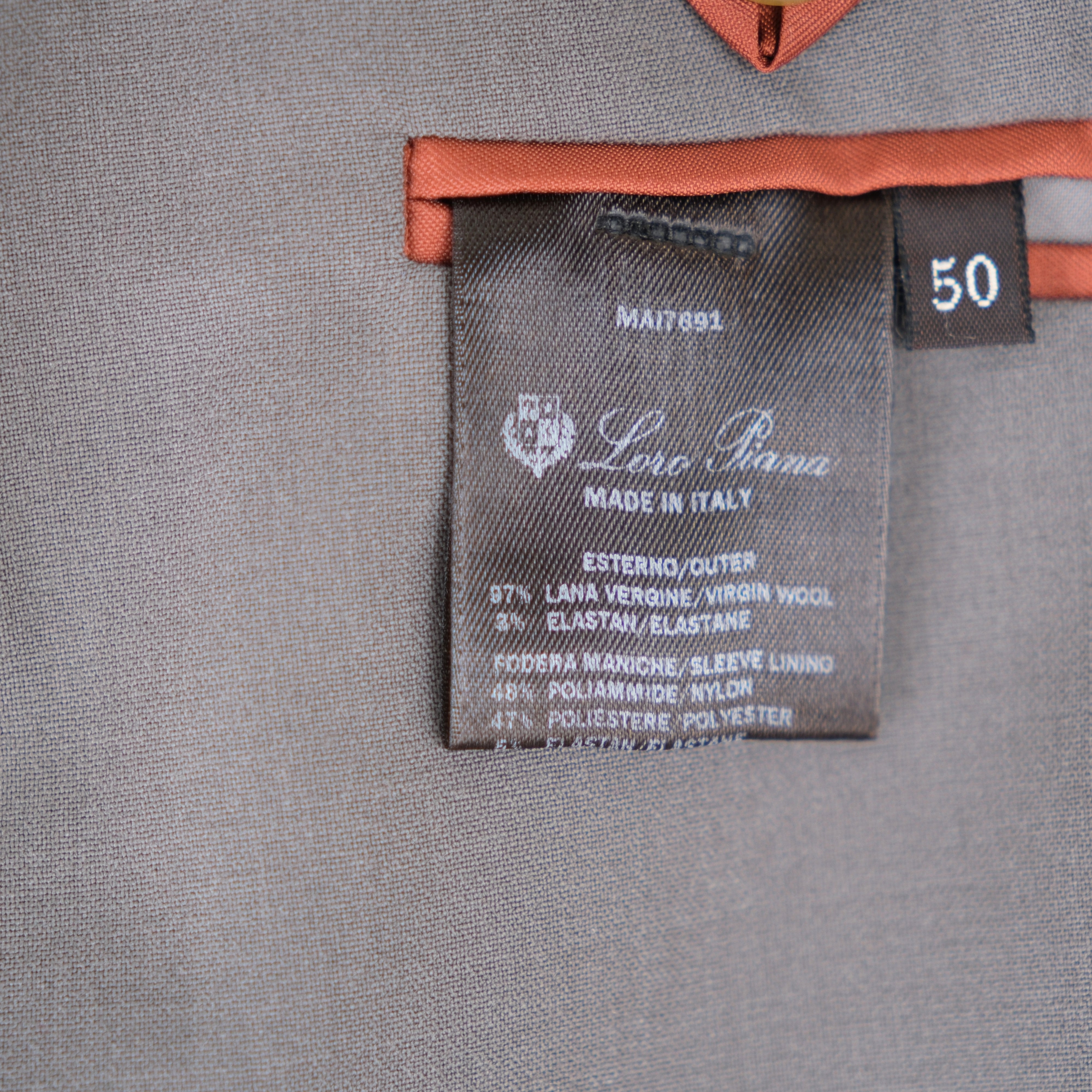 Gray Rain System Blazer made of Wool/Elastane with Suede Details (EU 50)