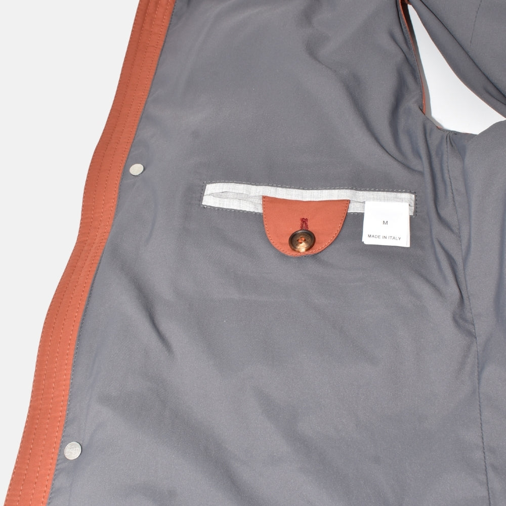 Orange/Grey Down Vest with Cashmere Details (M)