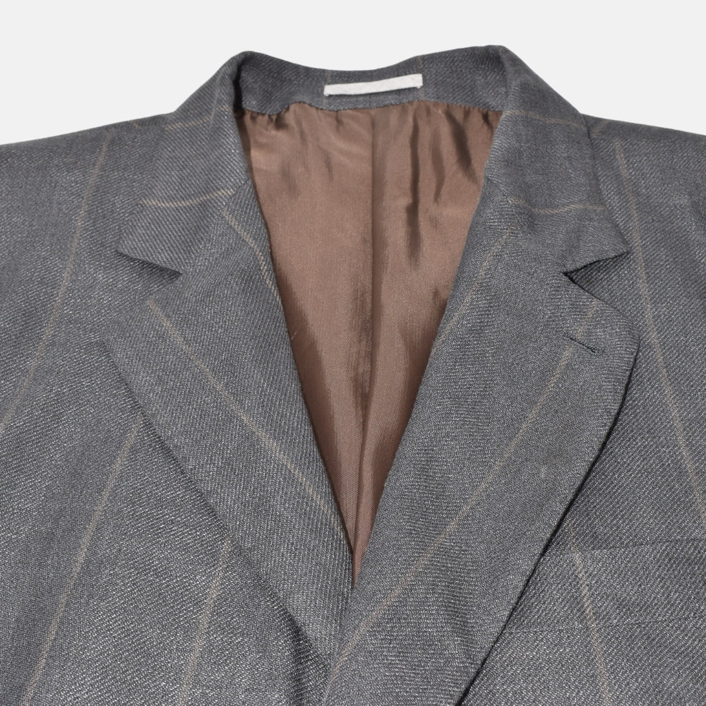 Grey Striped Blazer made of Linen/Wool/Silk (EU 54)