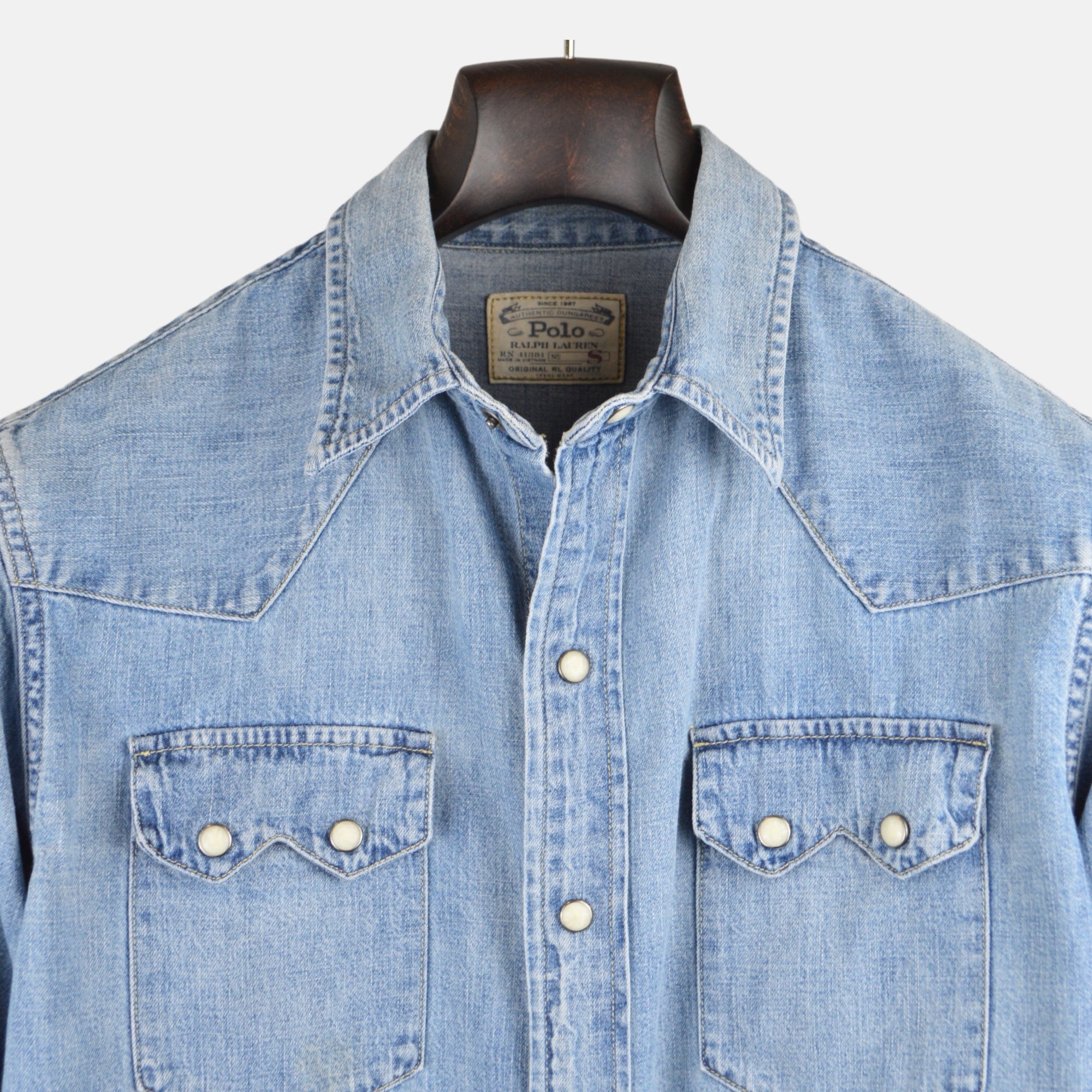 Blue Denim Shirt made of Cotton (S)