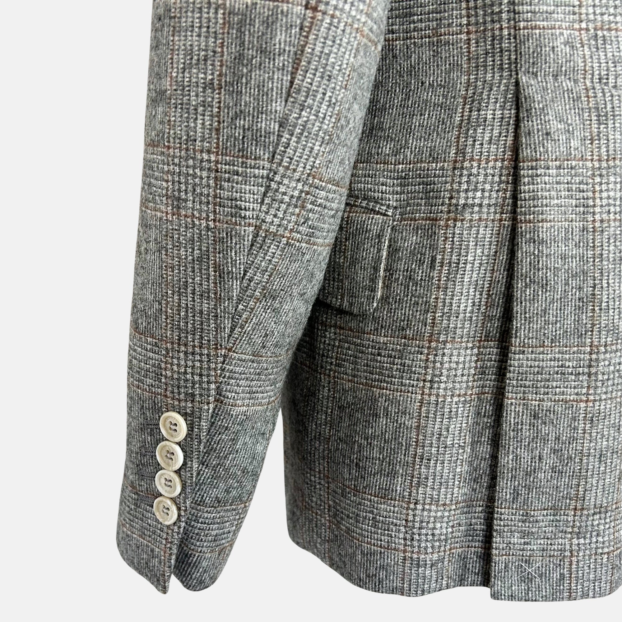 Gray/Brown Checkered made of Wool/Alpaca/Polyamide (EU 44)