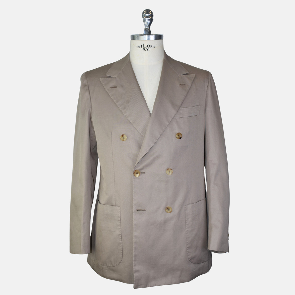 Beige Double Breasted Suit made of Cotton (EU 46, EU 48, EU 50, EU 52)