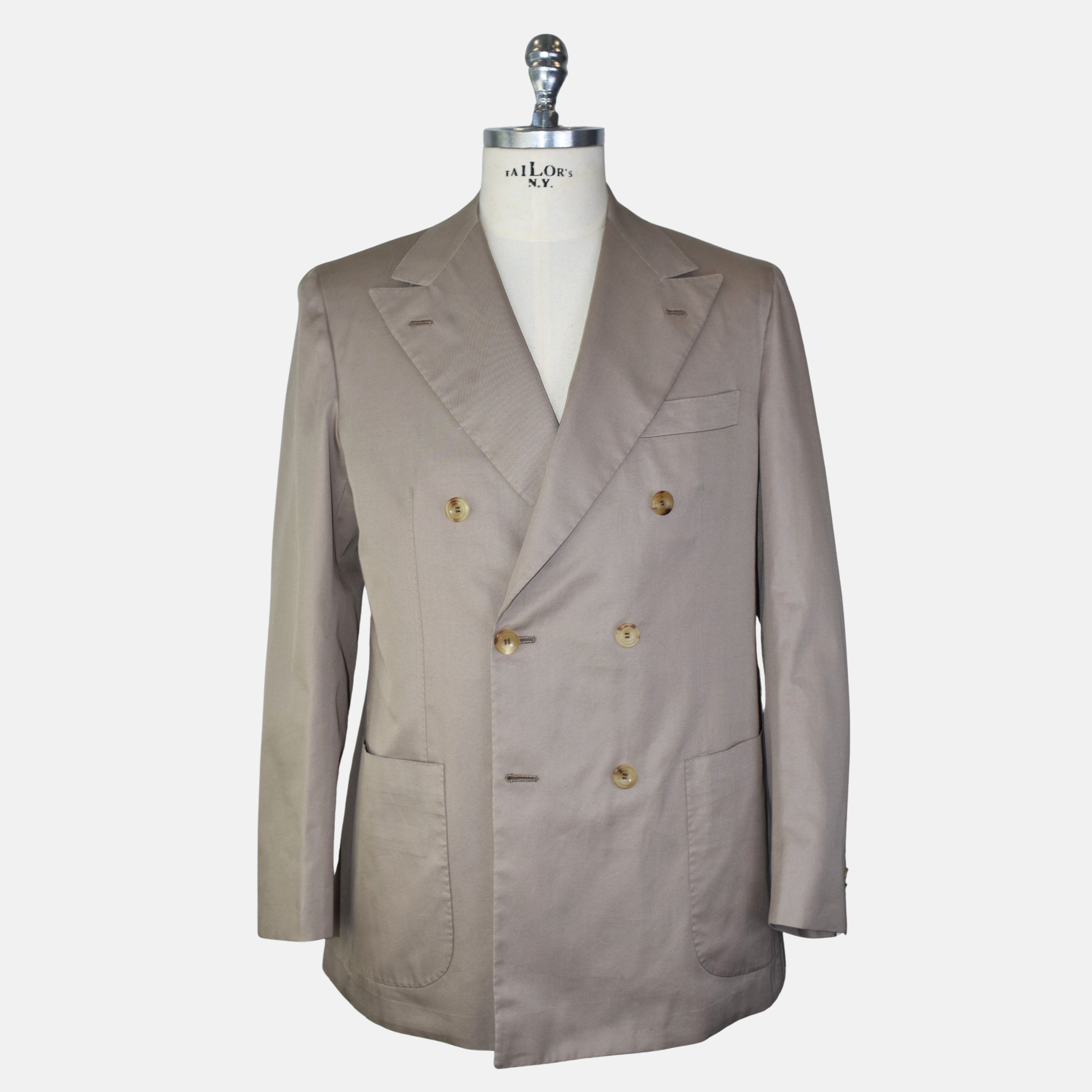 Beige Double Breasted Suit made of Cotton (EU 46, EU 48, EU 50, EU 52)