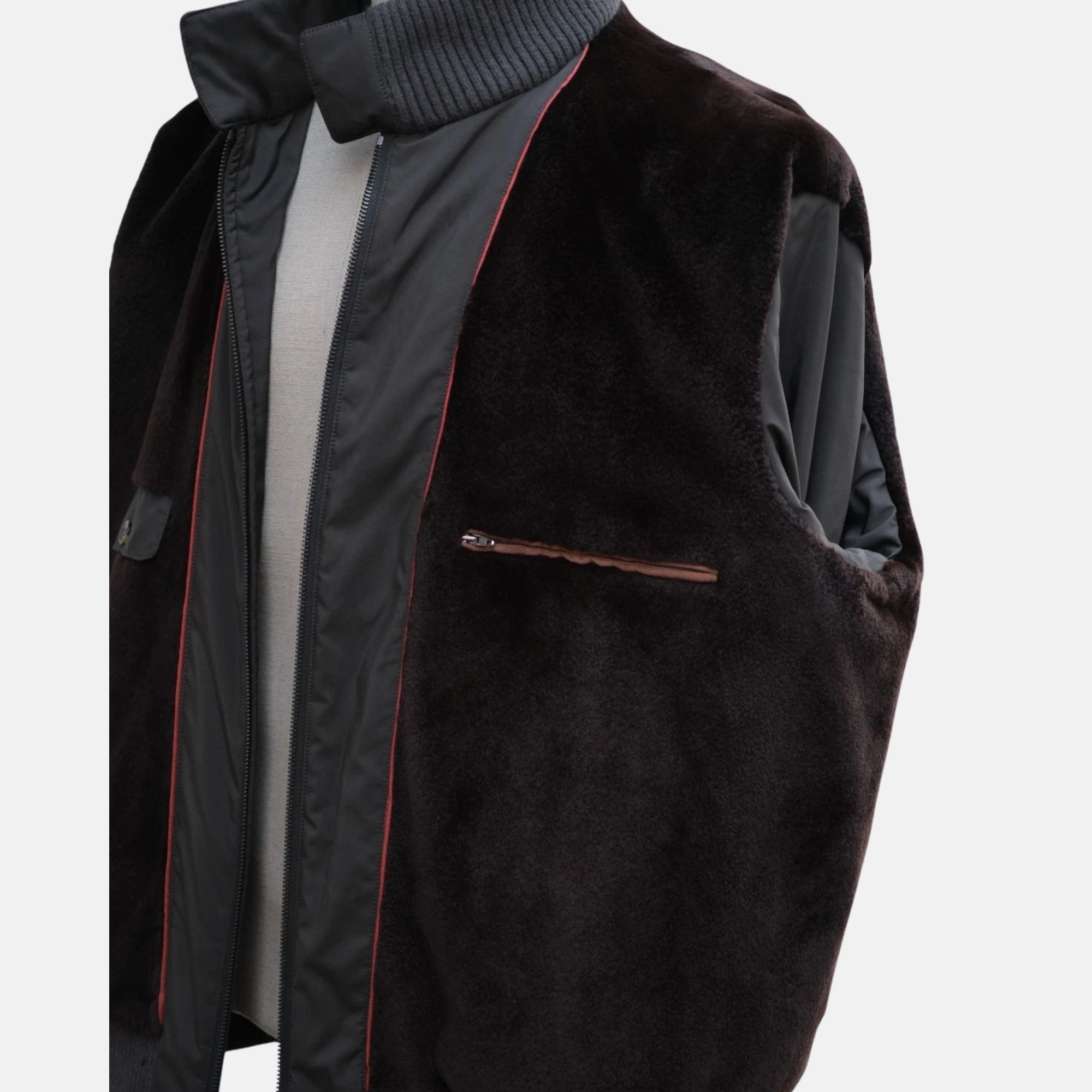 Brown Mink Lined Windmade Jacket (2XL)