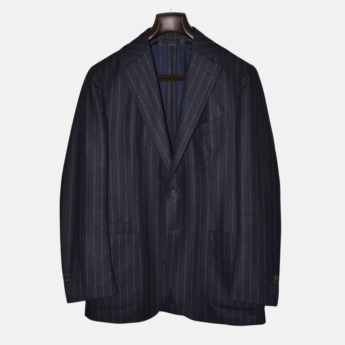 Navy Chalkstripe Suit made of Wool (EU 50)