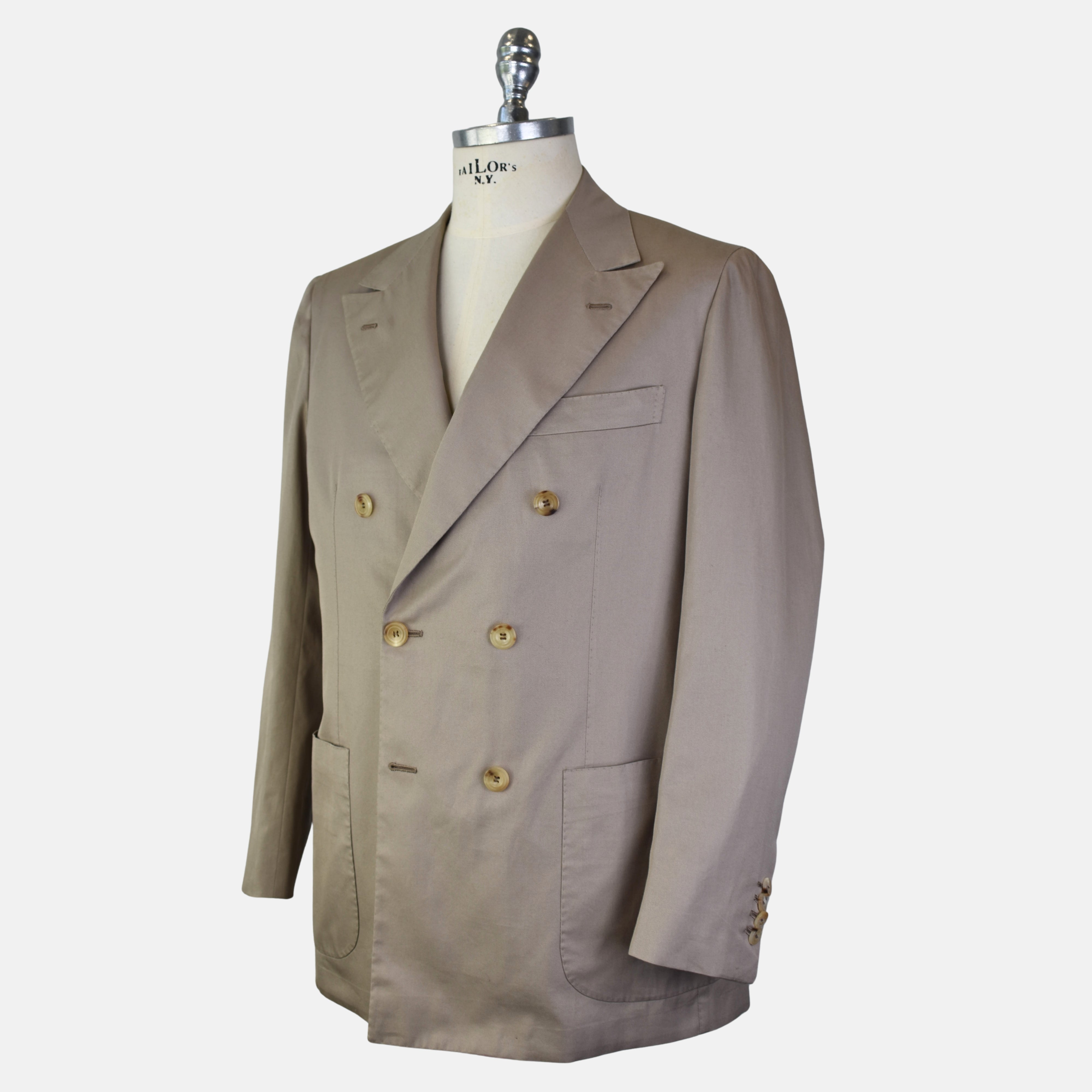 Beige Double Breasted Suit made of Cotton (EU 46, EU 48, EU 50, EU 52)