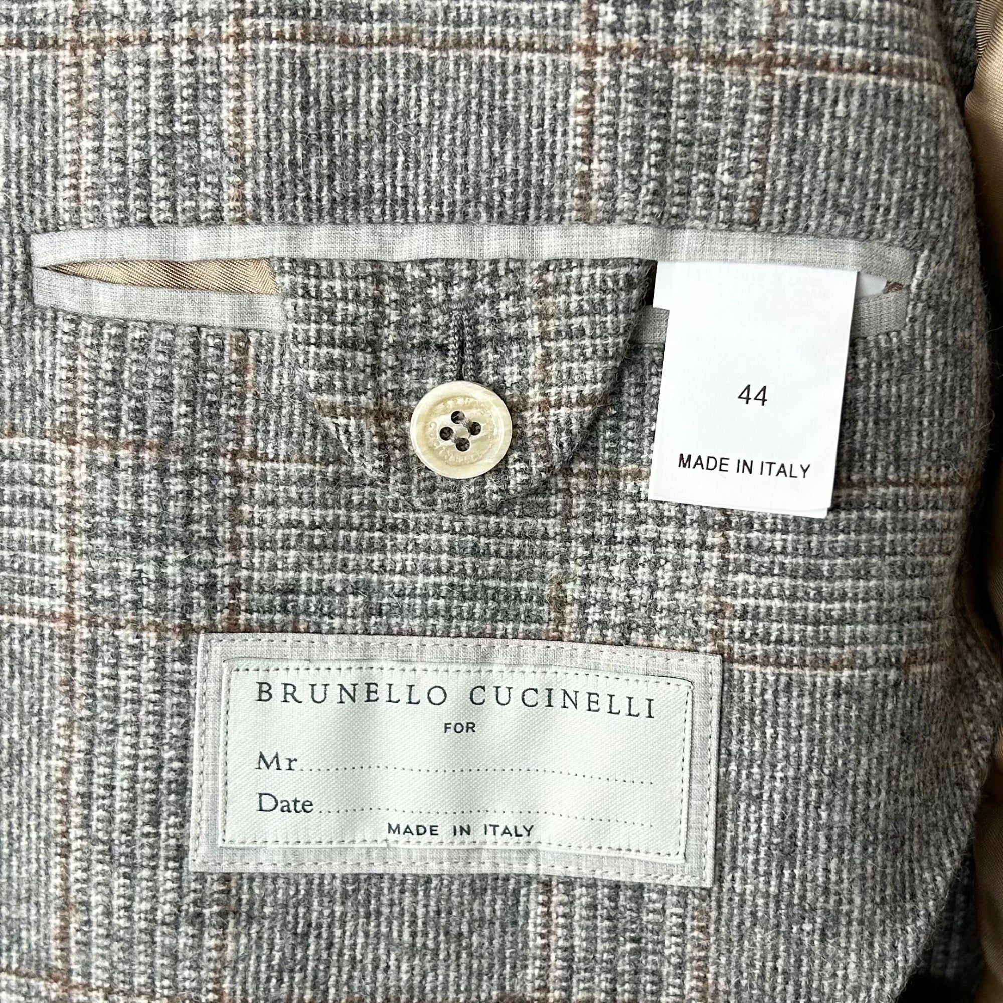 Gray/Brown Checkered made of Wool/Alpaca/Polyamide (EU 44)