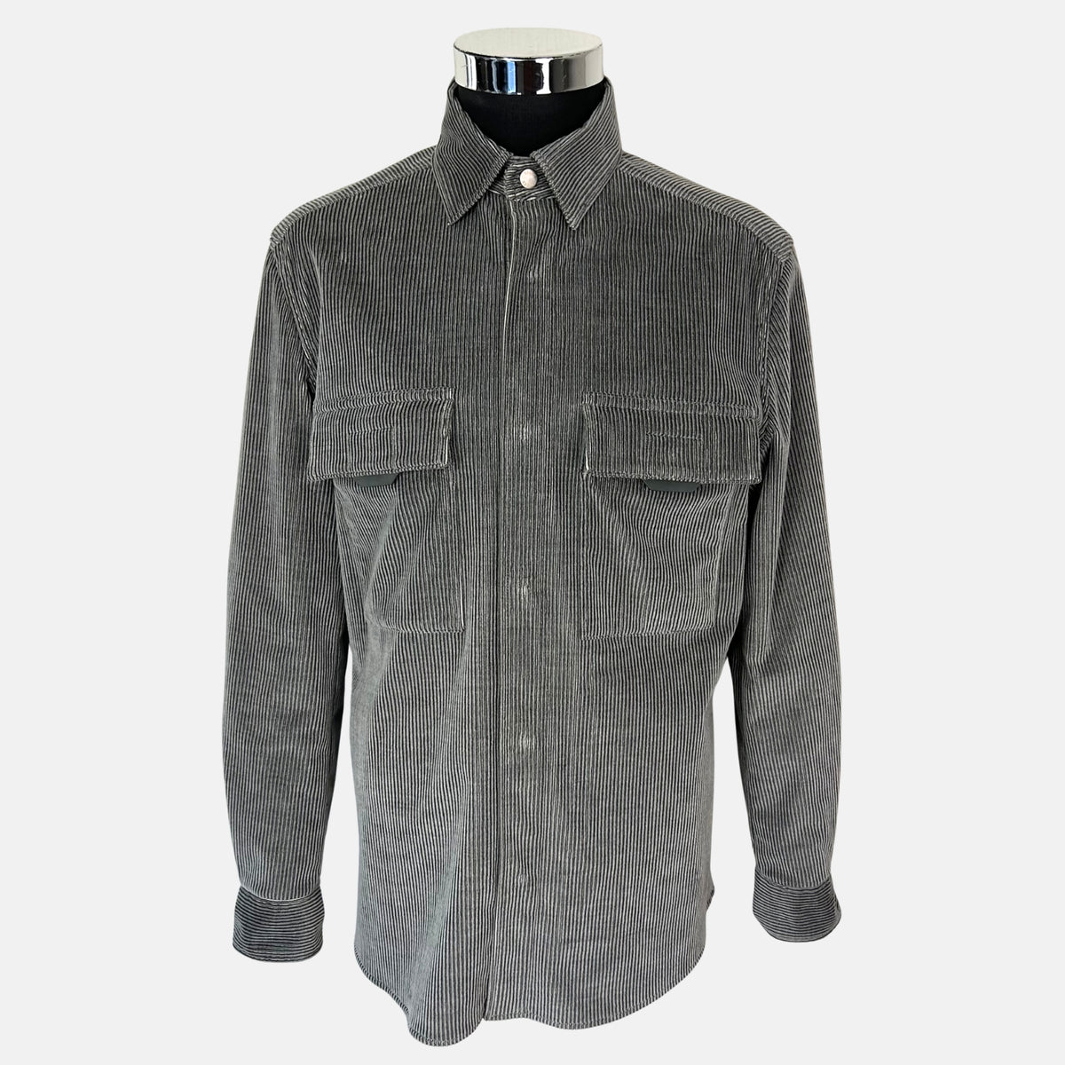 Graues Overshirt aus Baumwolle/Kaschmir (M)