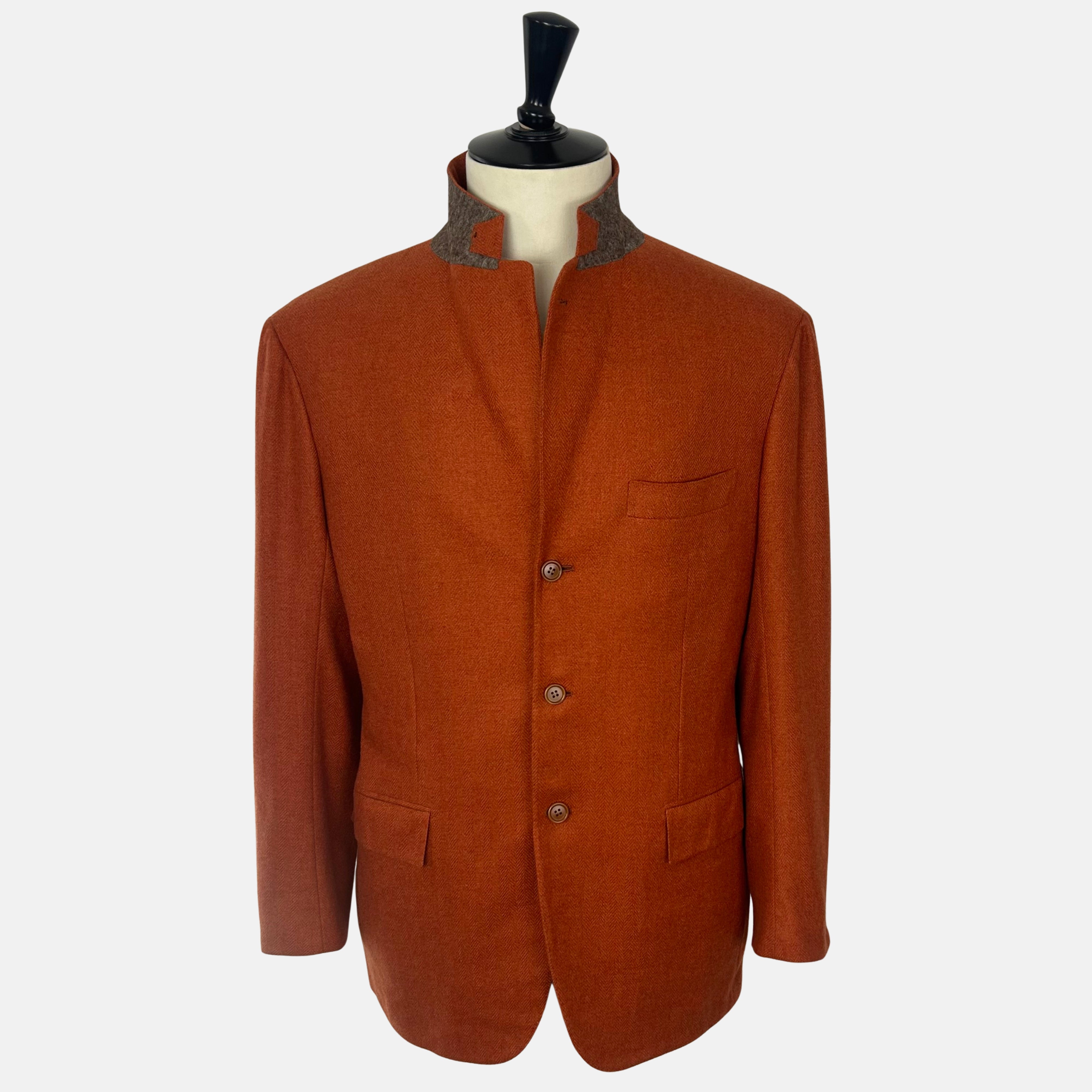 Orange Herringbone Blazer made of Cashmere (EU 52)
