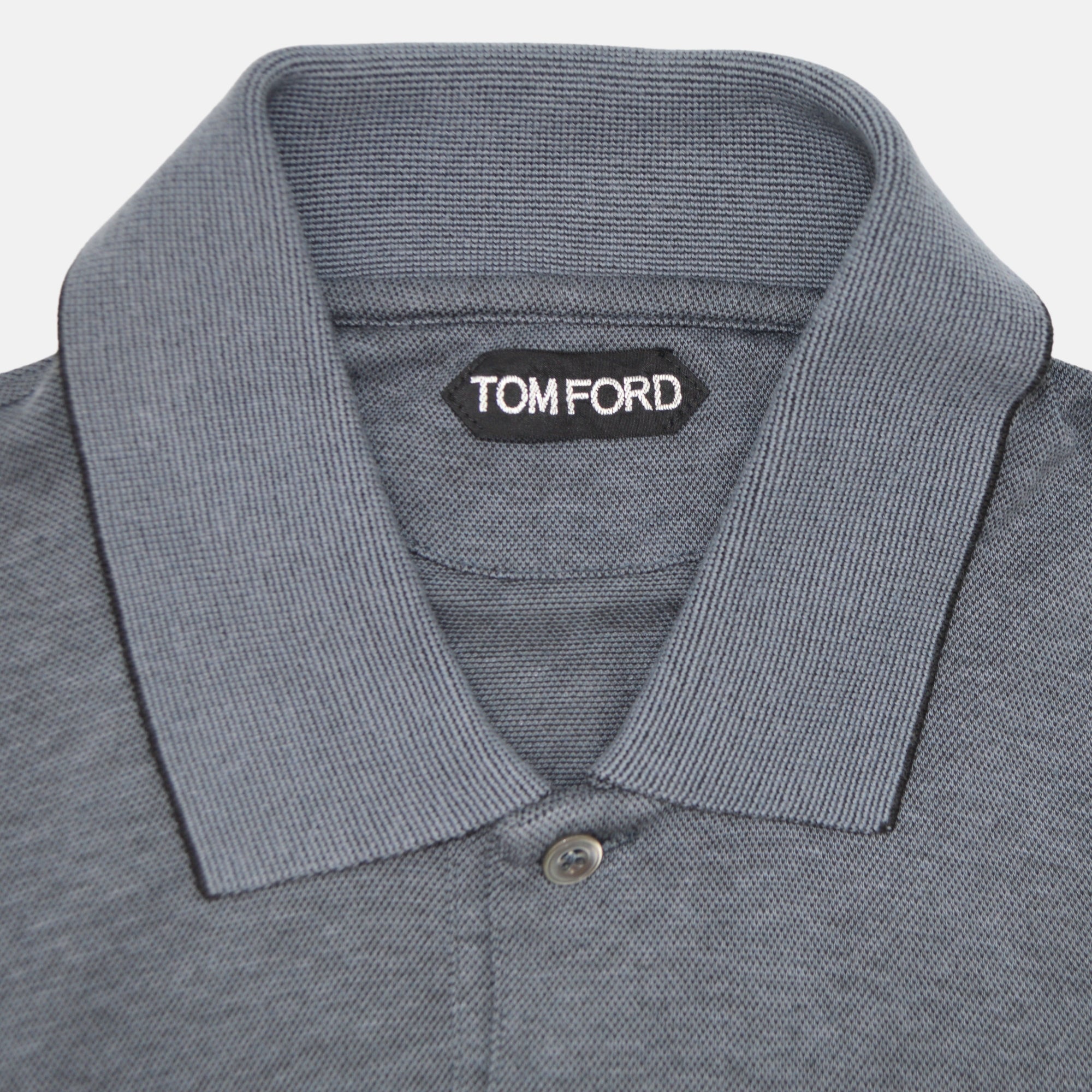 Grey/Black Poloshirt made of Cotton/Viscose/Cashmere (EU 46)