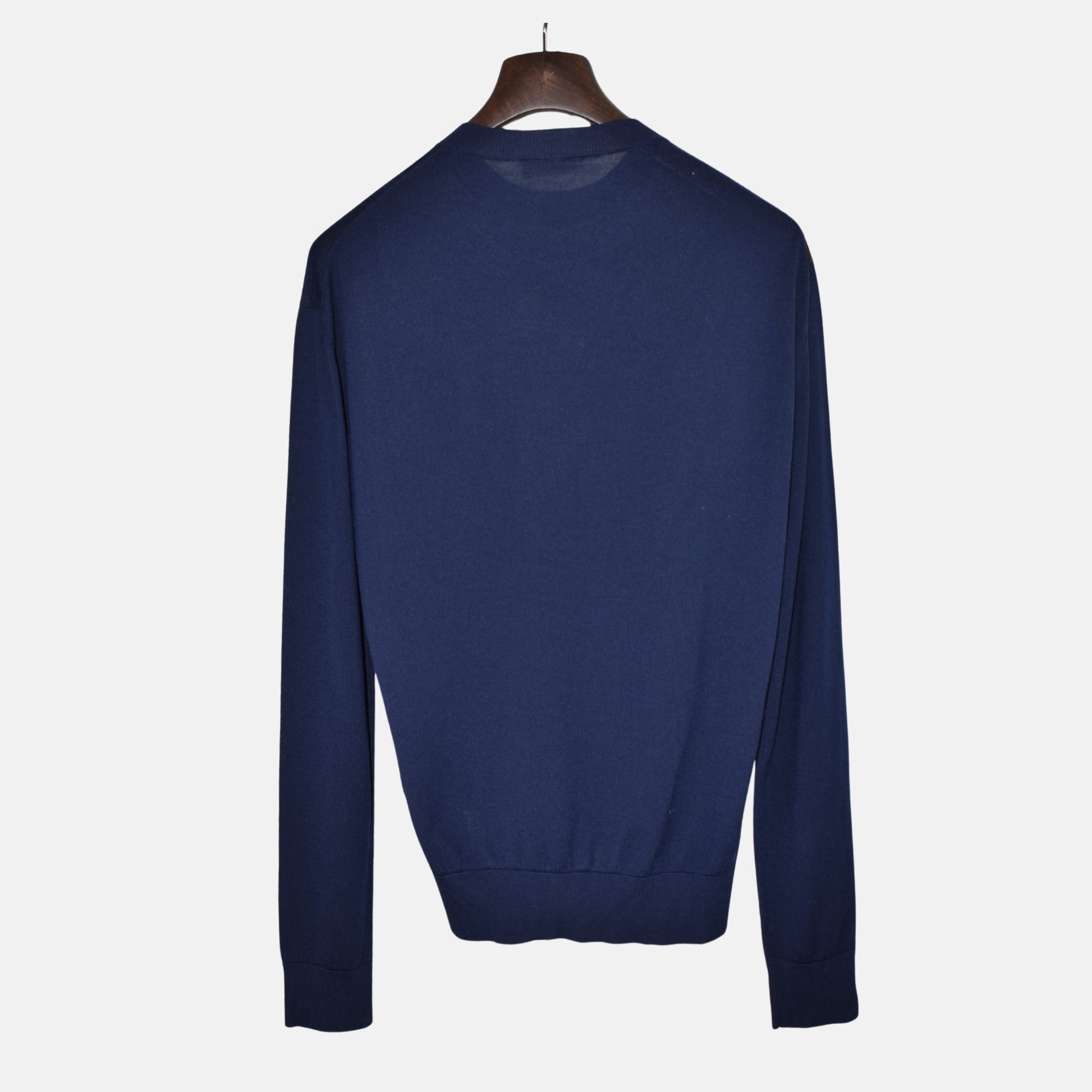 Blue-Bordeaux Sweater made of Wool/Polyester (EU 50)