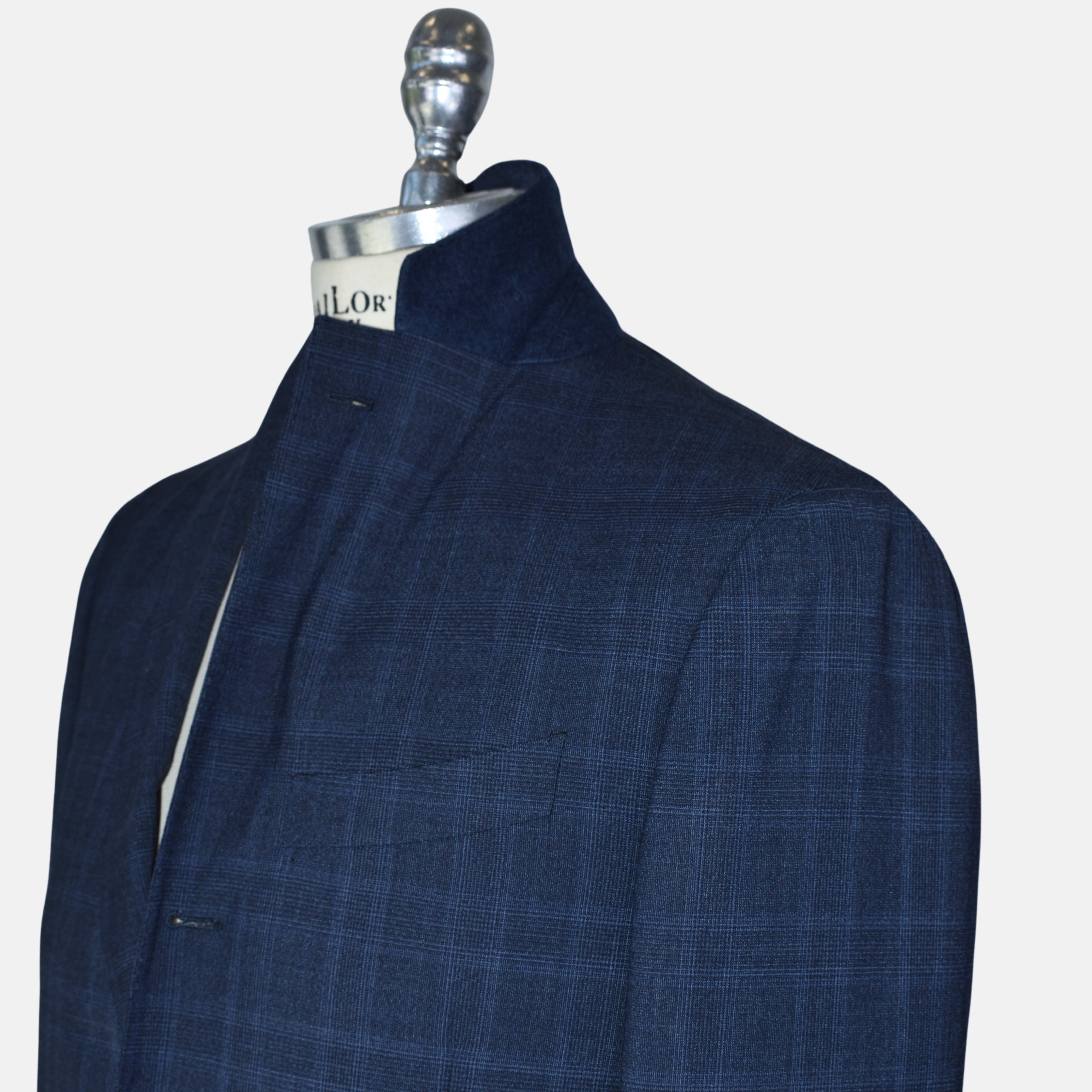 Blue Checkered Suit made of Polyester/Wool (EU 50)