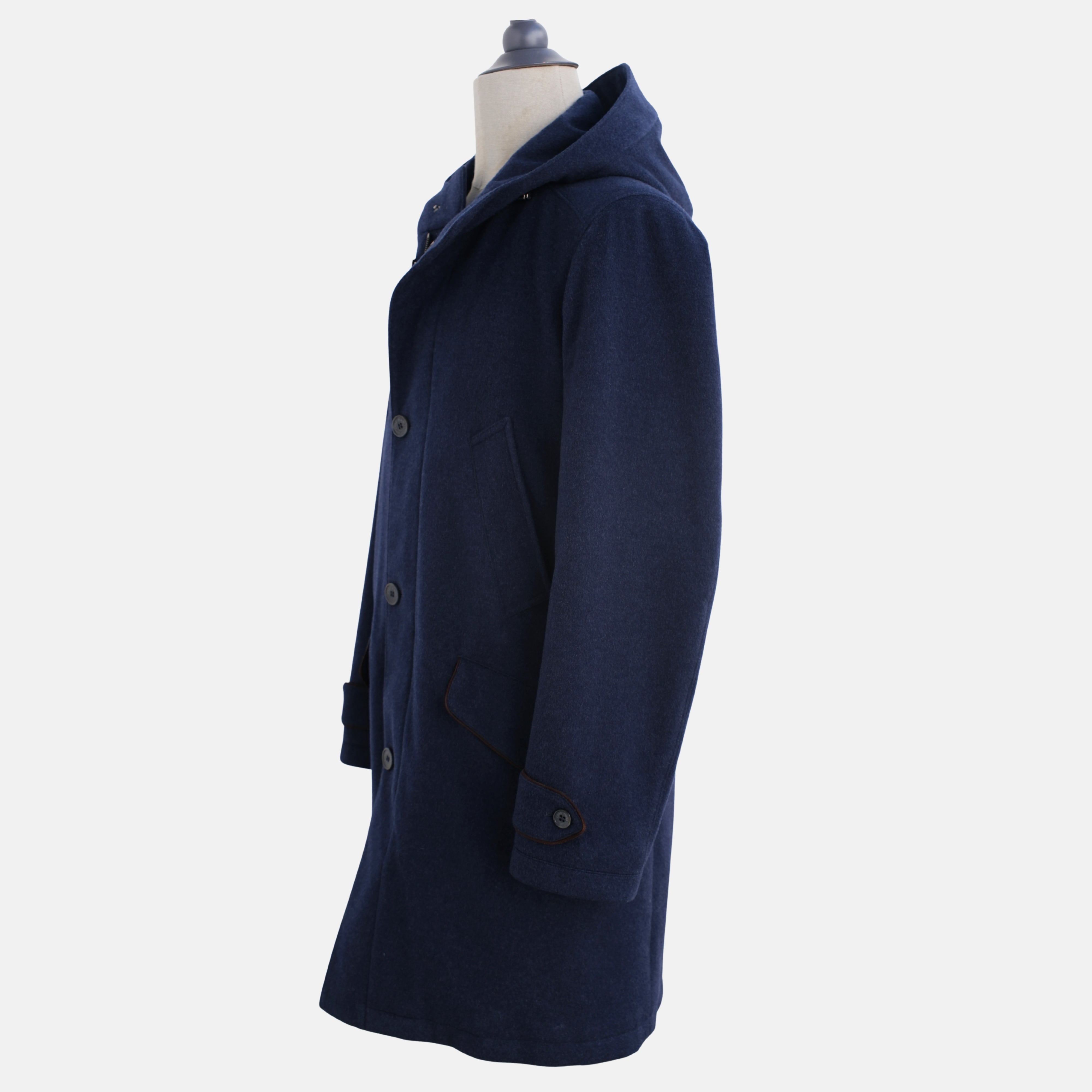 Blue Storm System Parka made of Cashmere/Polyamide/Elastane with Suede Details (S)
