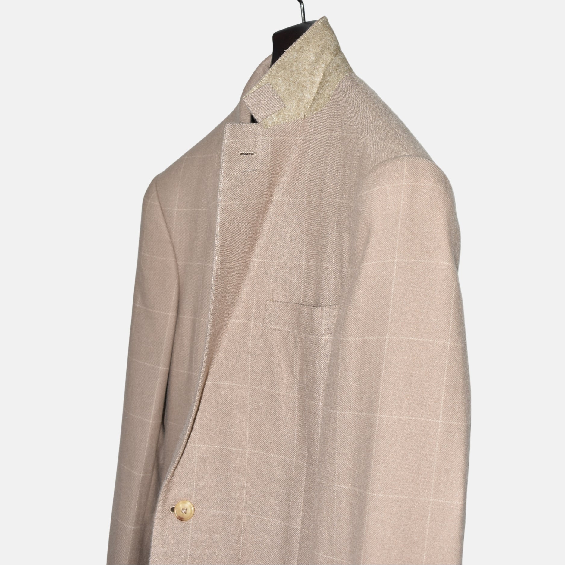 Beige Windowpane Cashmere Blazer (EU 50)