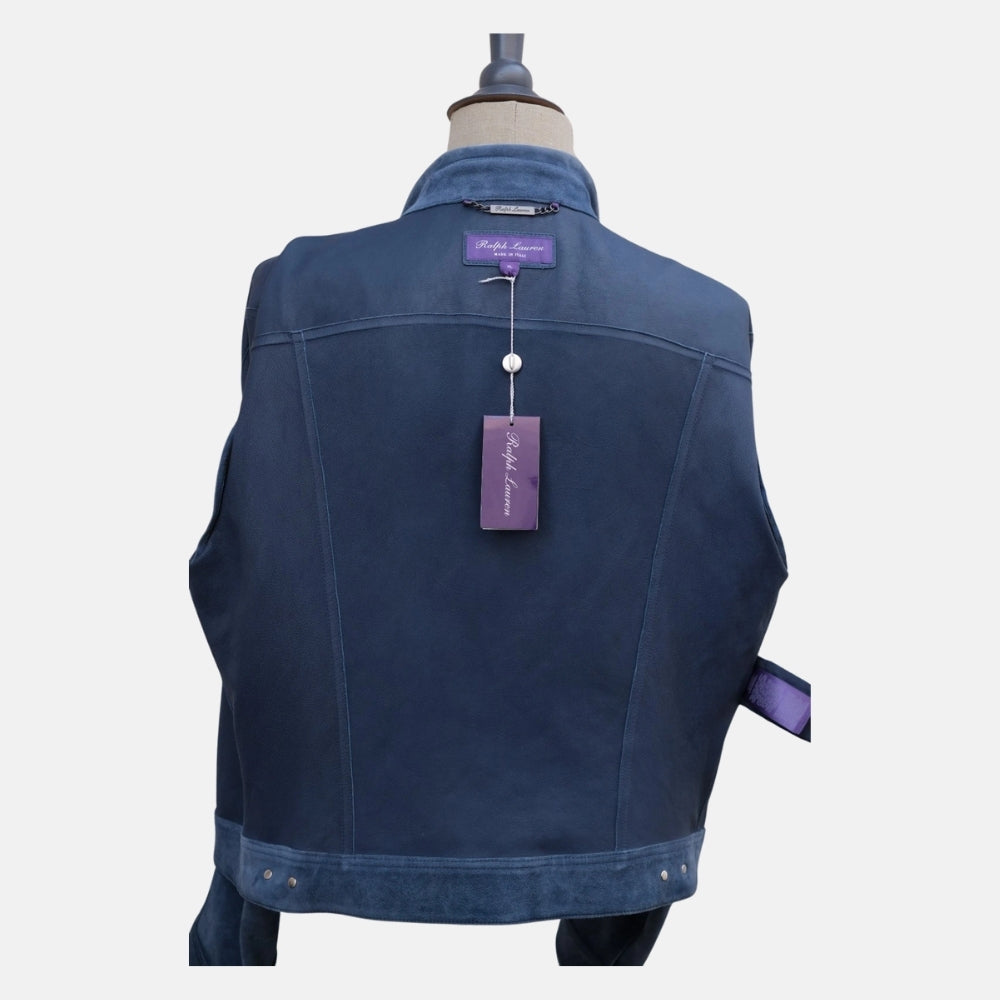 Blue Suede Trucker Jacket (XL)