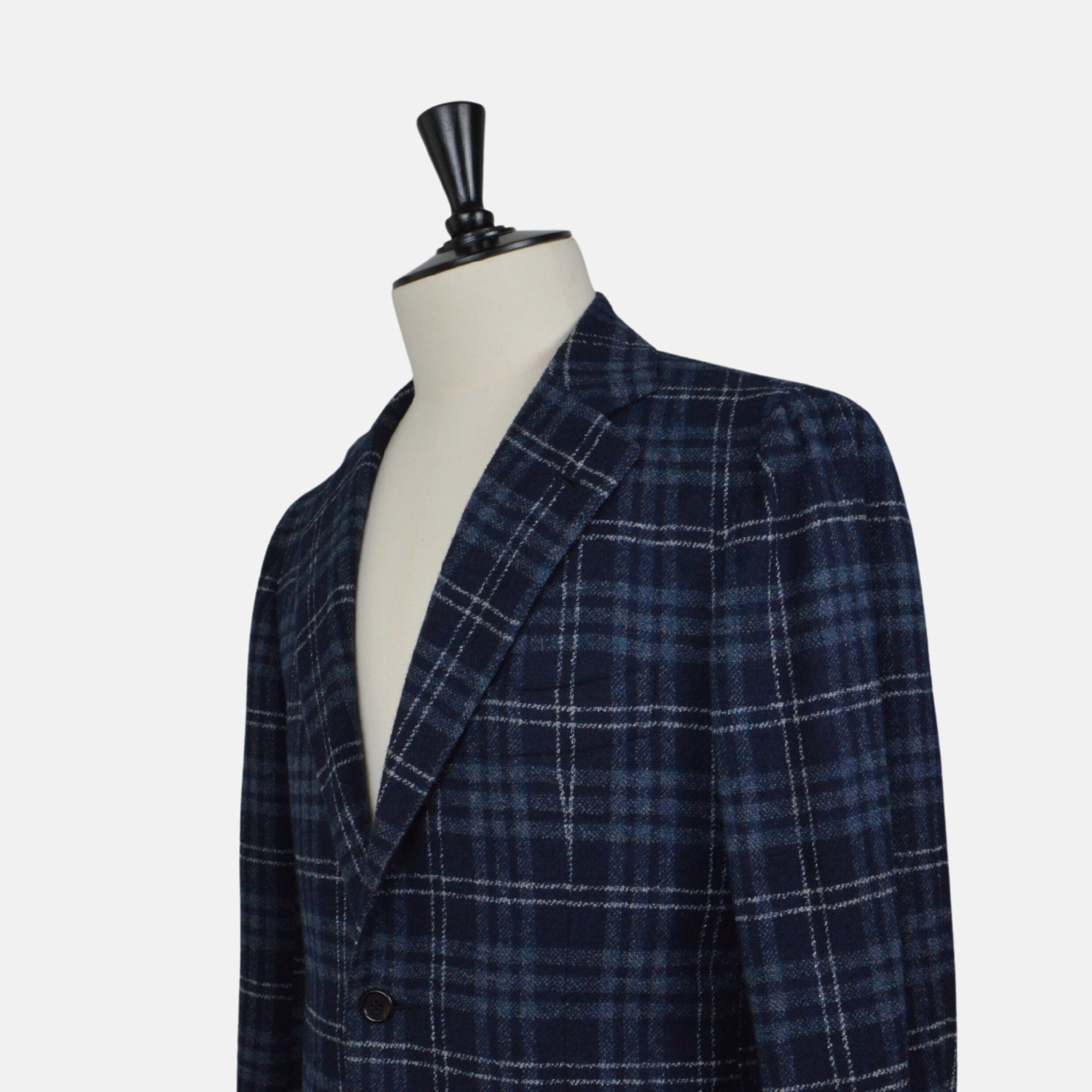 Dark Blue Patterned Blazer made of Aplaka/Cotton/Polyamid (EU 48)