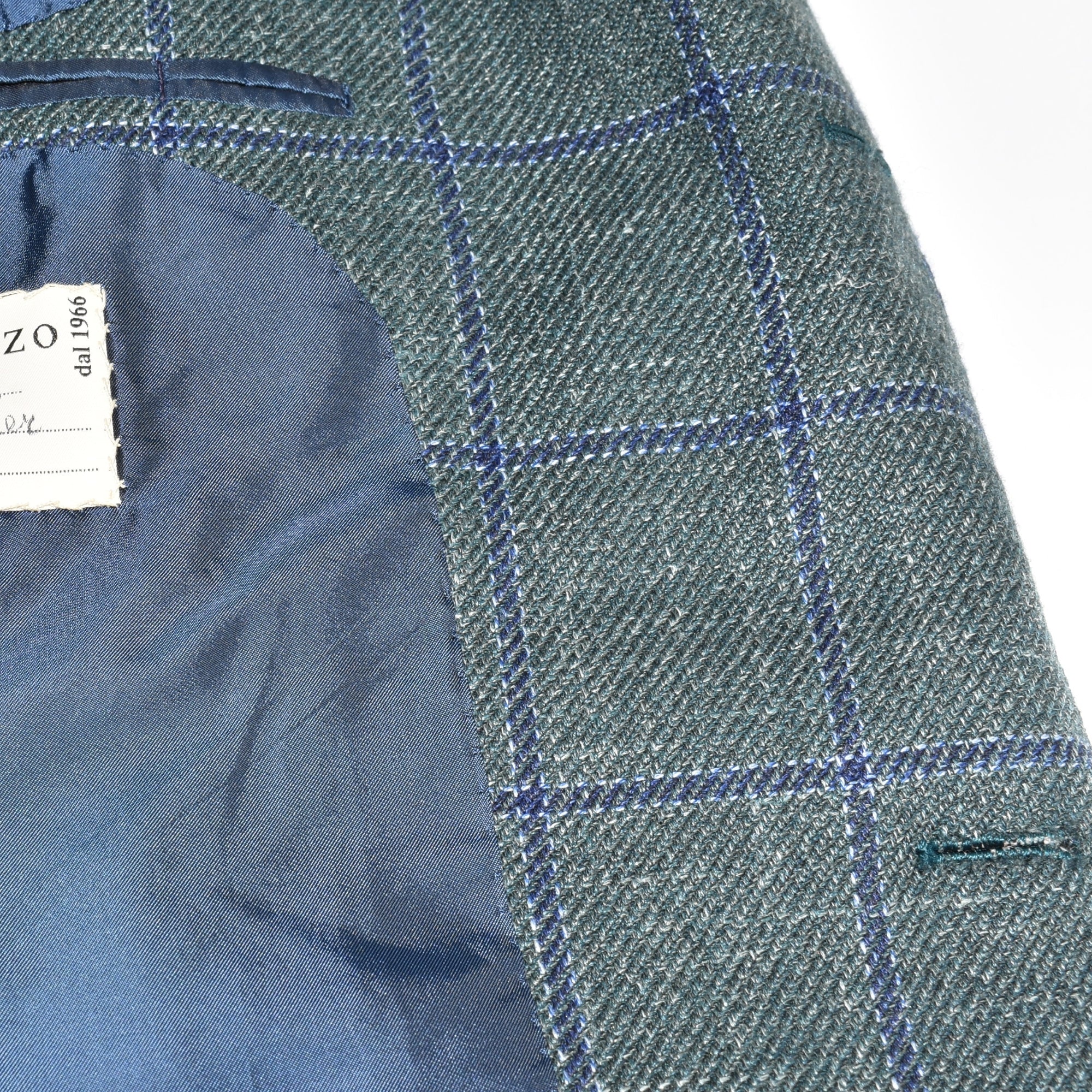 Green/Blue Checkered Blazer made of Wool (EU 52L)