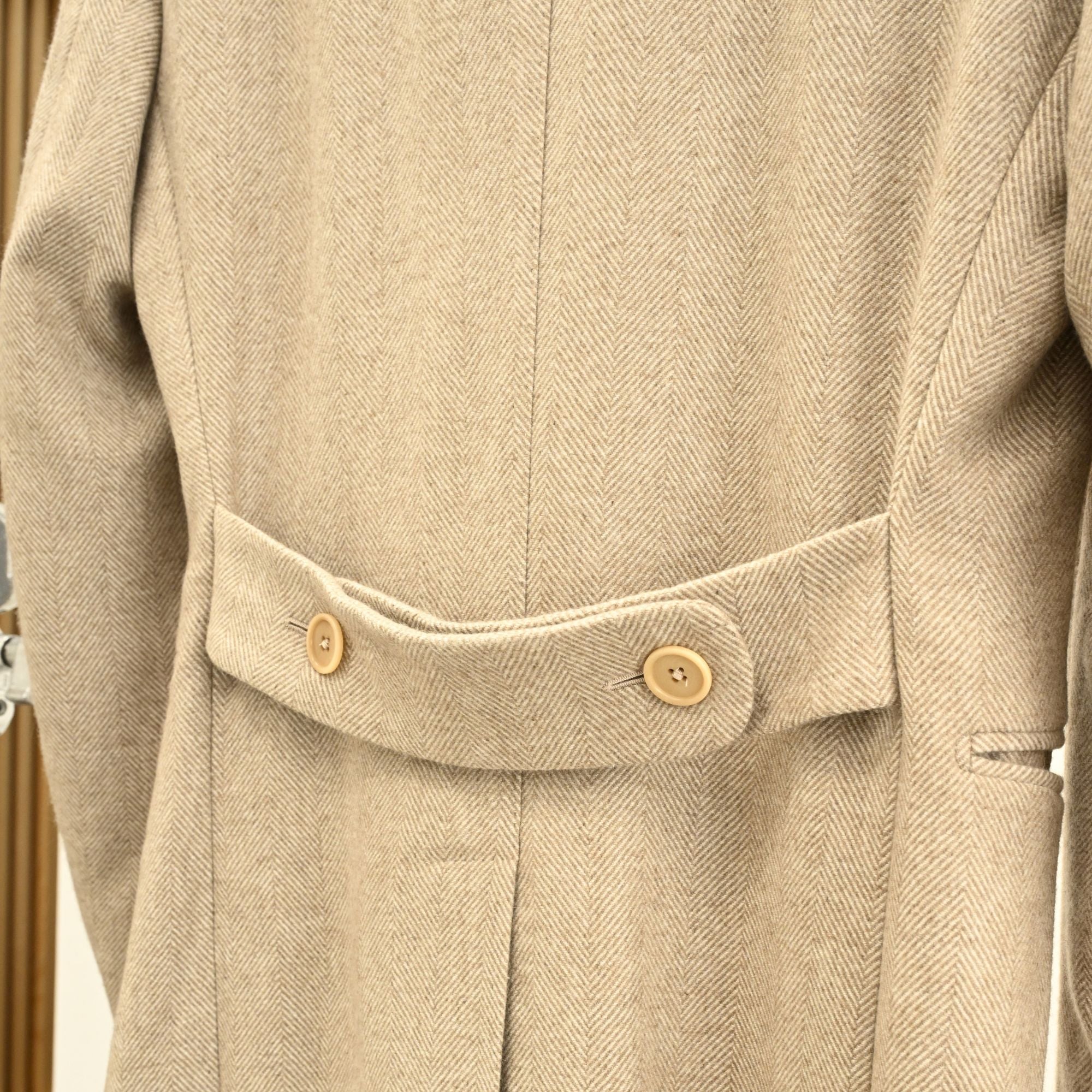 Beige Double Breasted Cashmere Coat (44)