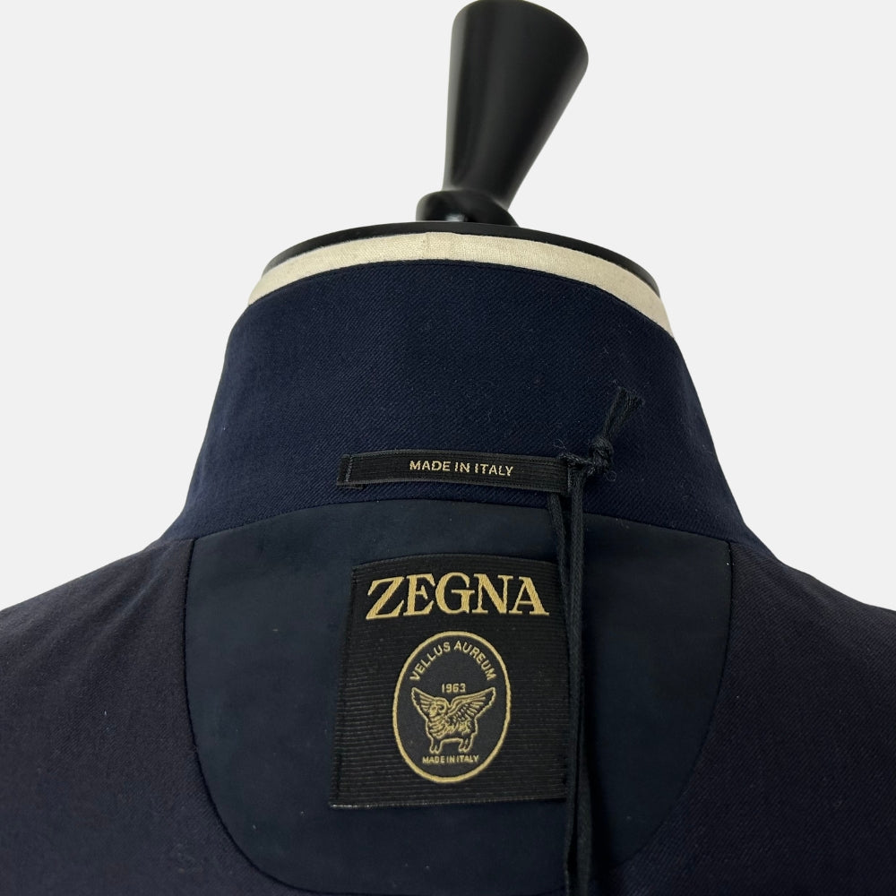 Navy Wool Jacket "Il Conte" made of Wool (Vellus Aureum) (EU 54)