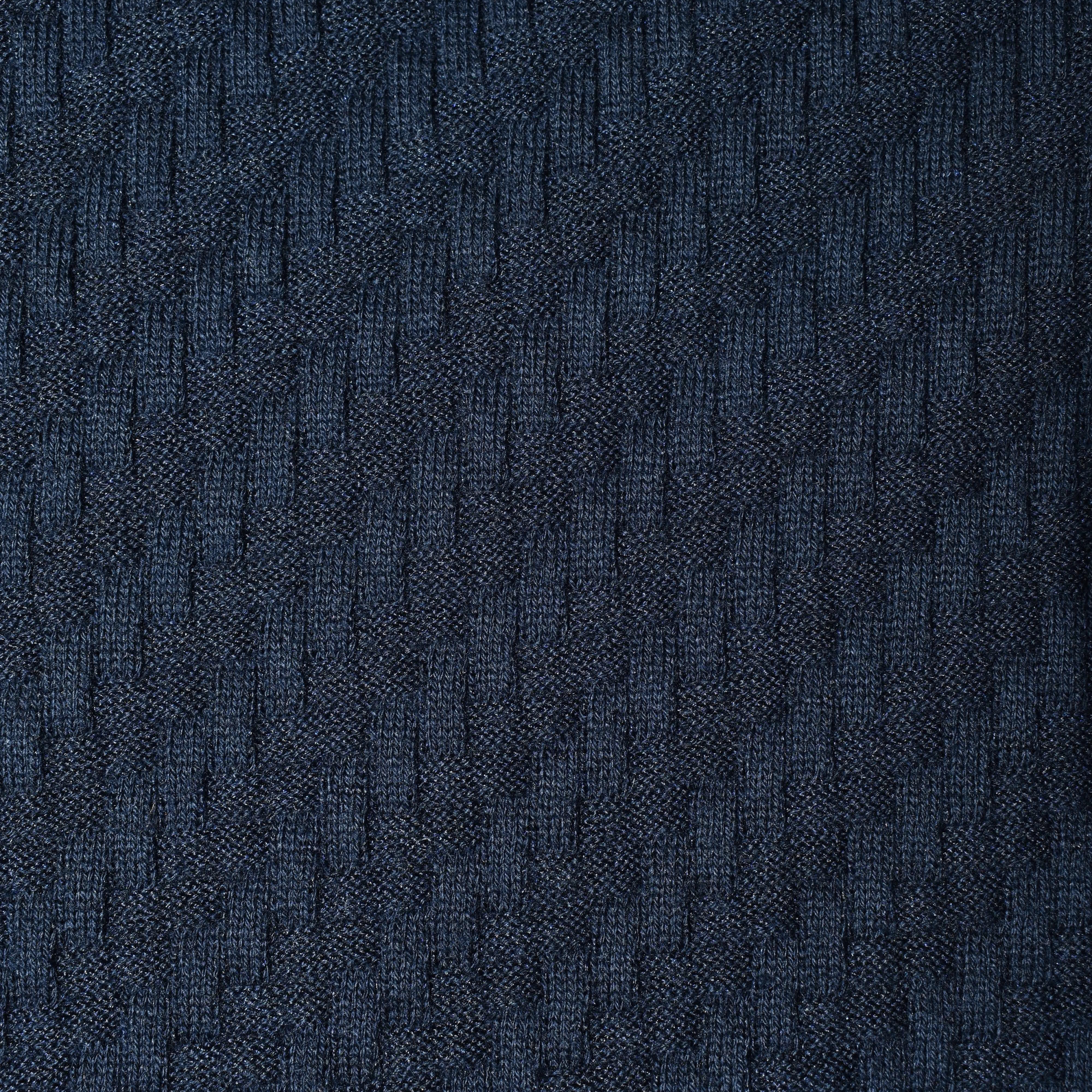 Navy Poloshirt made of Cotton/Silk/Cashmere (EU 52)