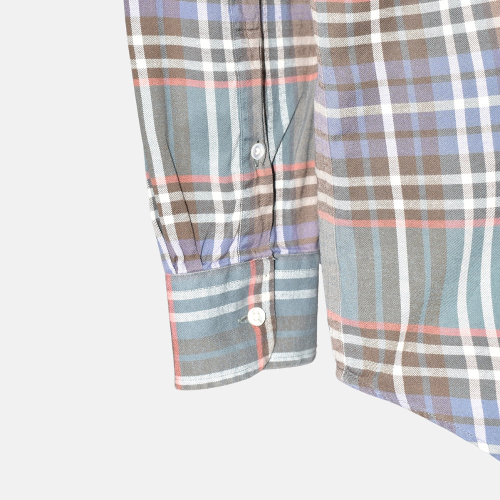 Multicoloured Checkered Sirt made of Cotton (S)